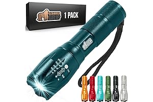 Gorilla Grip Powerful LED 750 FT Water Resistant Tactical Flashlights with 5...
