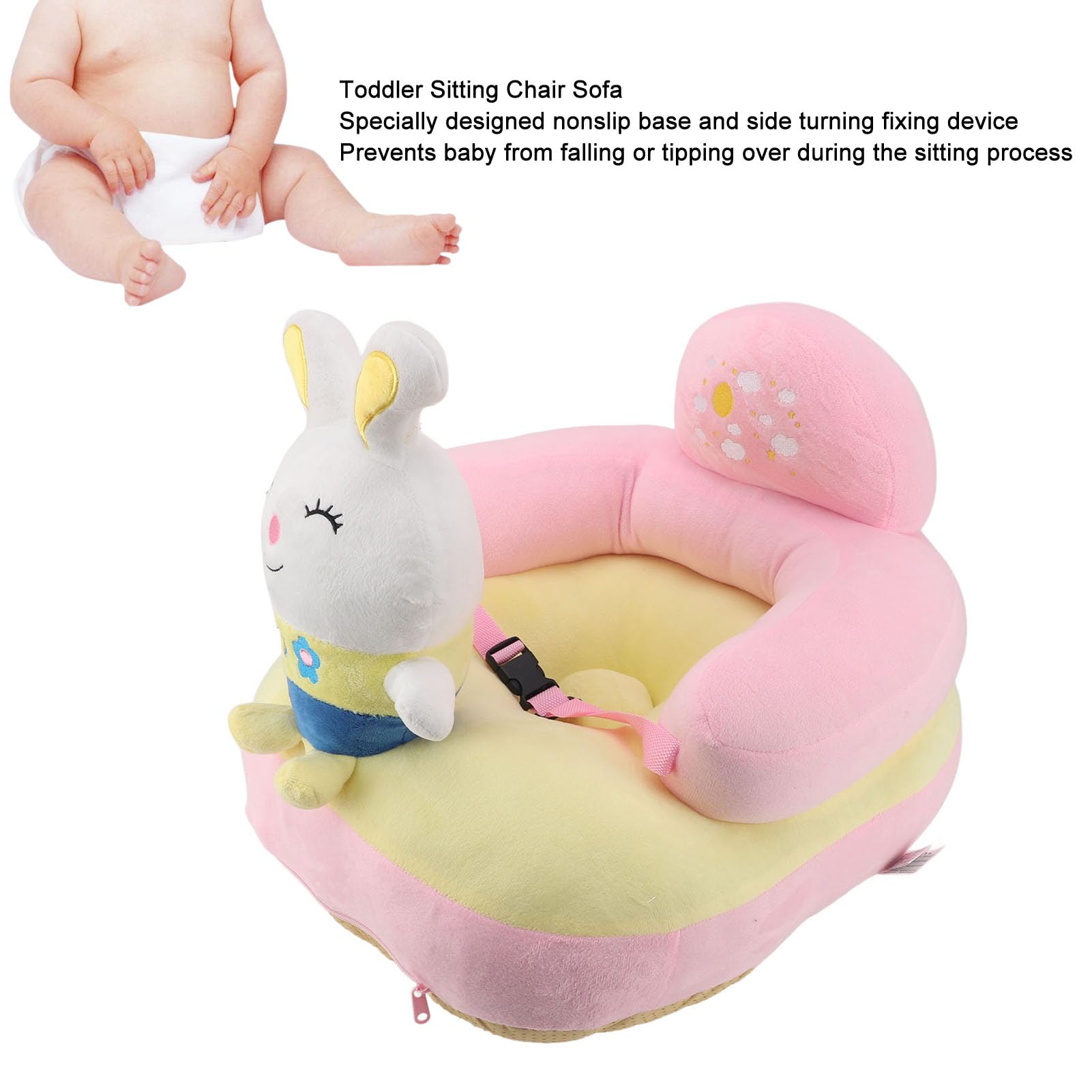 Baby Support Sofa, Animal Shaped Anti Side Turn Anti Falling Baby Sofa Learn Sitting Chair Lightweight for Indoor for Infant (Bunny)