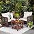 Tangkula 3 Pieces Patio Wicker Furniture Set, Rattan Outdoor Sofa Set w/Washable Cushion & Acacia Wood Coffee Table, Conversation Bistro Set for Garden Balcony Backyard (Beige)