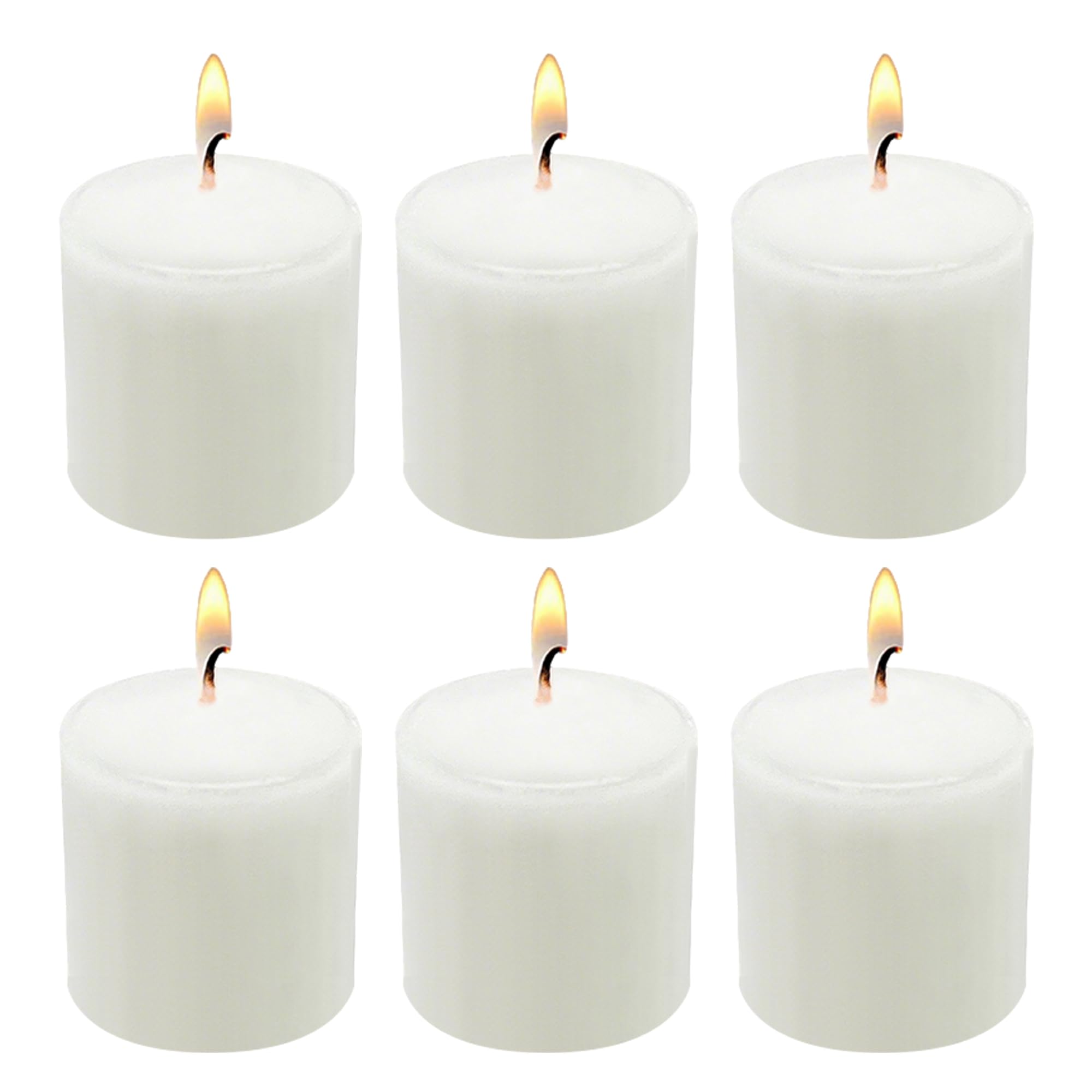 6 Pack White Pillar Candles - 2
