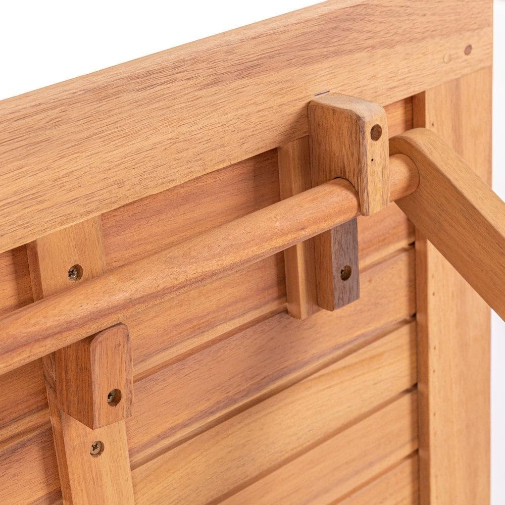 LOLAhome Mesa de jardín Resistente y Plegable Cuadrada de 60x60x72 cm, para 2-4 Personas | De Madera natual sostenible de Acacia con FSC | para Exterior, jardín, terraza, balcón o Piscina | Kate