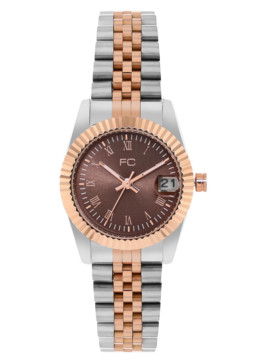 French ConnectionFrench Connection Stainless Steel Spring-Summer 2023 Analog Brown Dial Women's Watch-Fcn00085A, Band_Blue