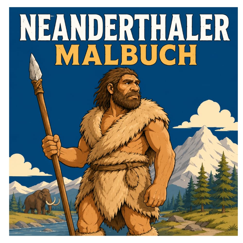 Neanderthaler Malbuch: Spannende Abenteuer der Steinzeit und kreativer Malspaß für Kinder, Jugendliche und Erwachsene
