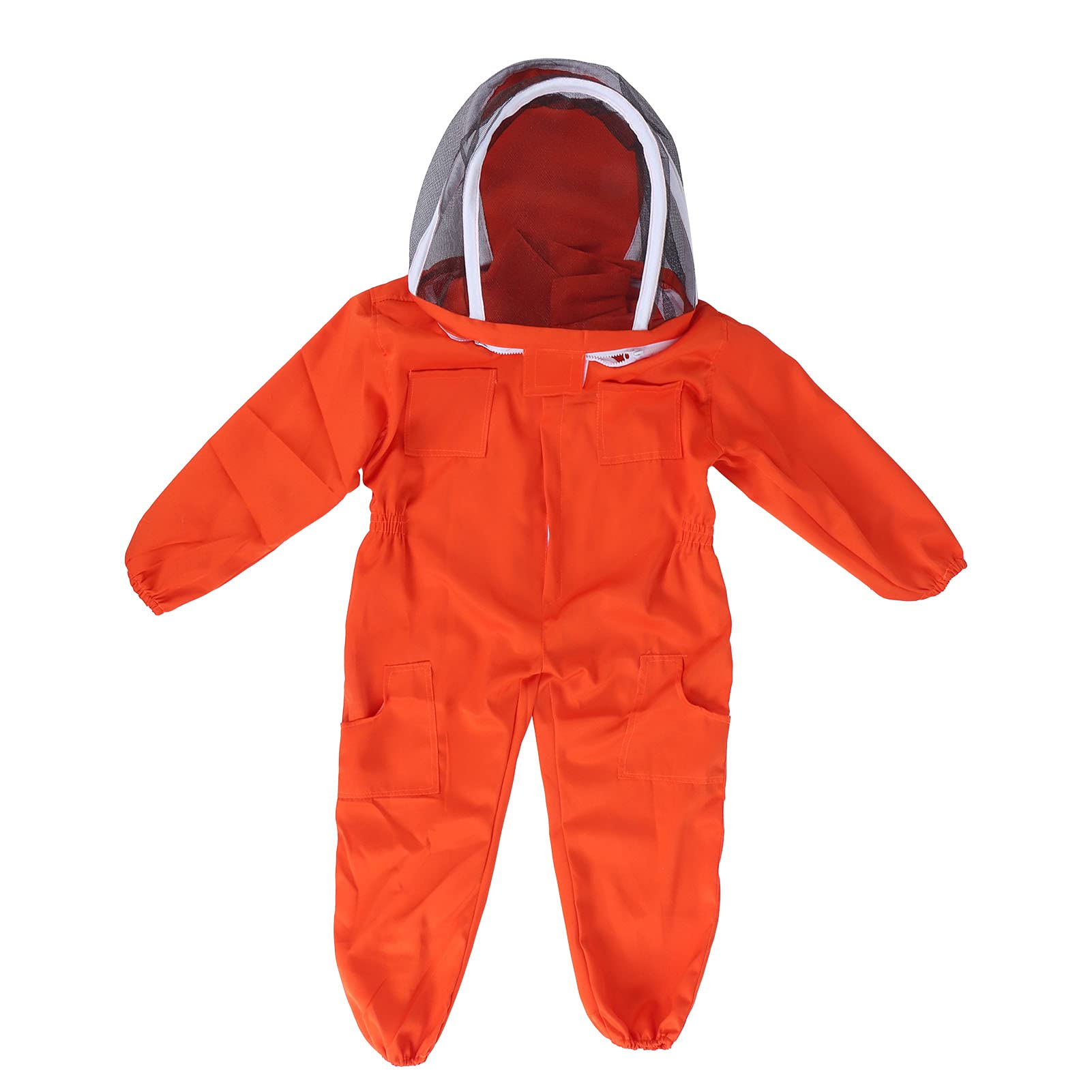 Beekeeper, Children Bee Suit Comfortable Foldable Double Zipper with Zipper Design for Being Bitten for Children(Orange, L)