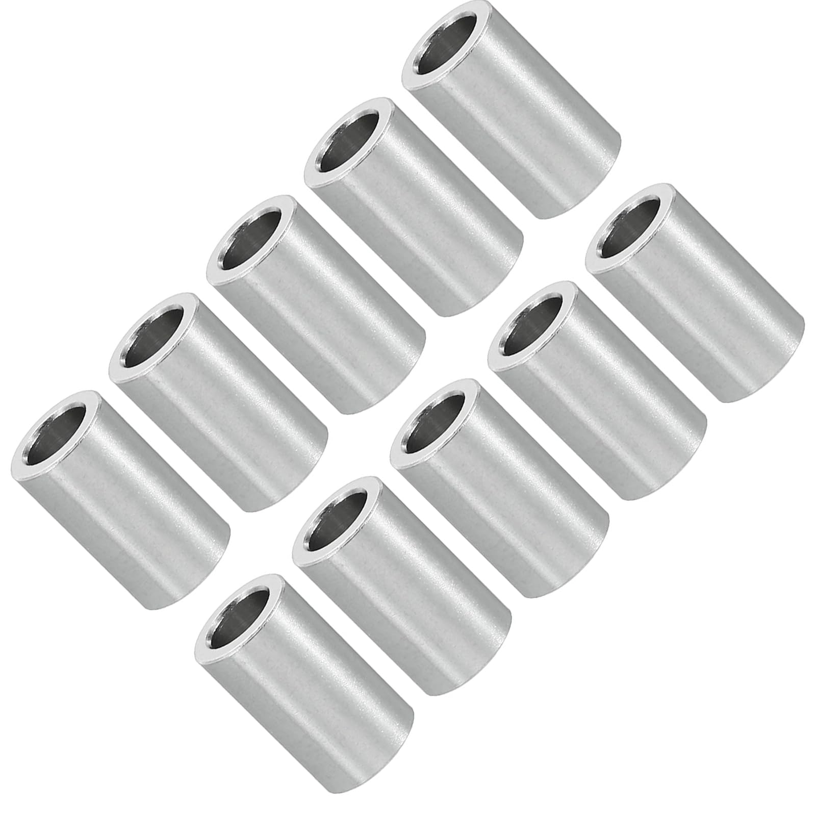 Unifizz M5 Aluminium Spacers, 10Pcs Round Metal Spacer Tubes 5.2mm ID x 8mm OD x 14mm Length Unthreaded Aluminium Standoff for M5 Screw Bolt Assemblies — image 1