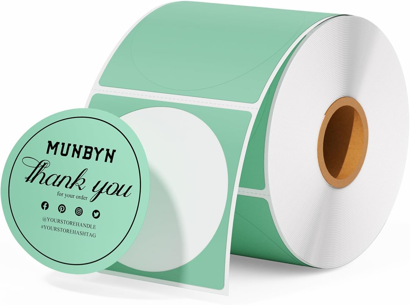 Amazon | MUNBYN 50mm 円形シール サーマルラベル グリーン ギフト宛名