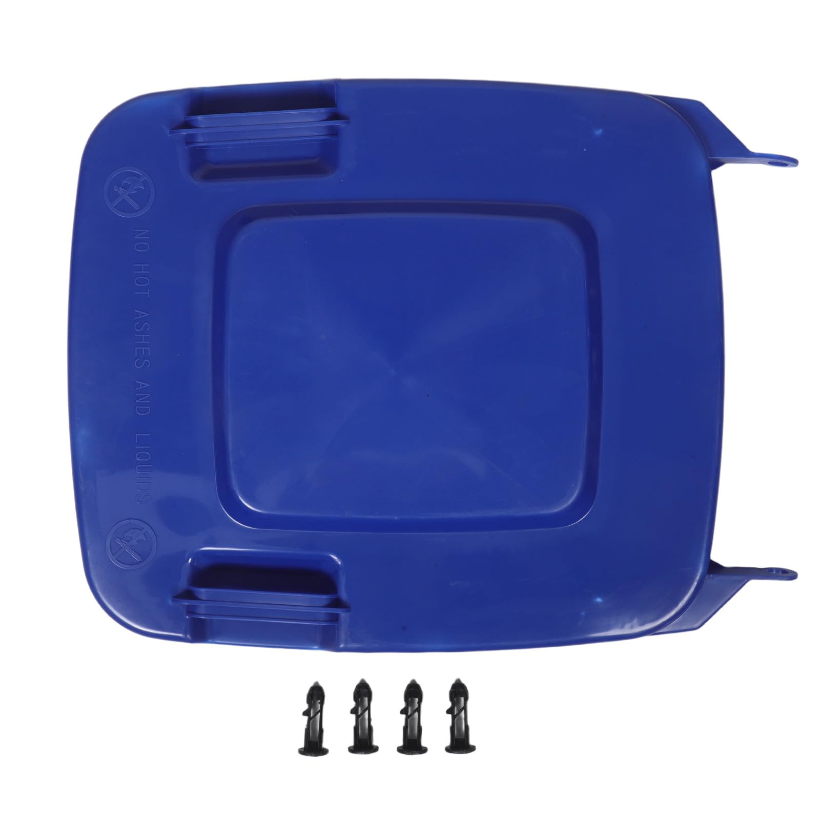 ABOOFAN Wheelie Bin Lid Replacement, 240l Blue Outdoor Rubbish Bin Cover with Hinge Pins, Standard Household Size, Heavy Duty, Easy to Fit