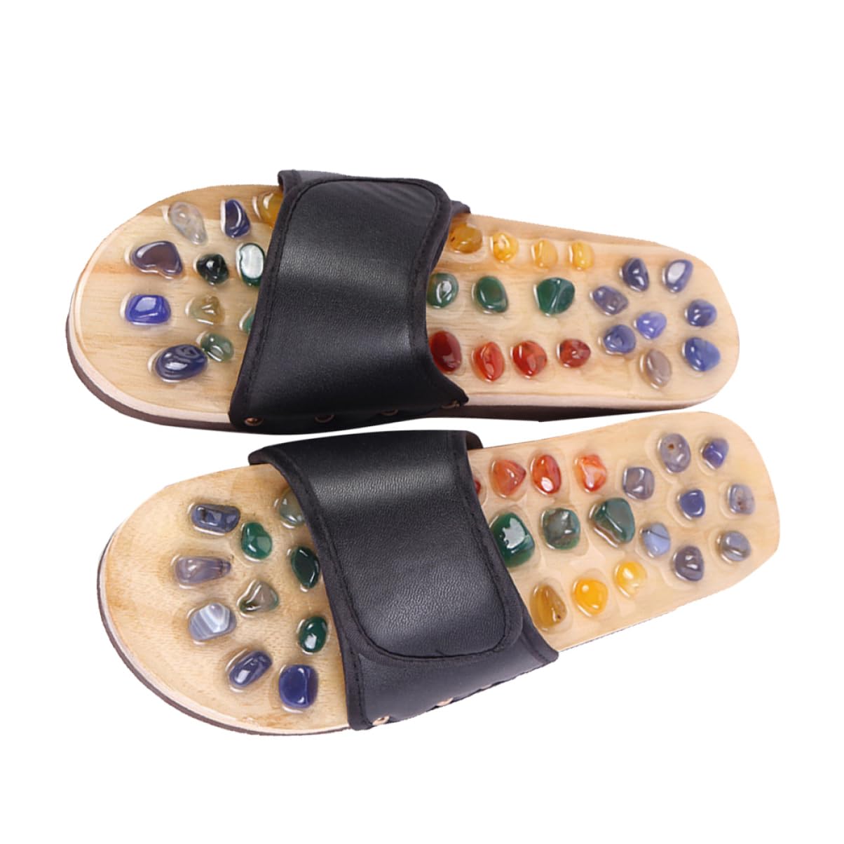 Massageschuhe Akupressurpoints Fußsohlenmassage für Gesundheit Massagepantoffeln aus Pu und Gummi Entspannungssandalen für Durchblutung Achat-massagepantoffeln für Plantarfasziitis