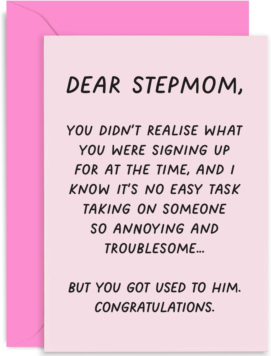 Amazon.com : Old English Co. Funny Birthday Card for Stepmom - Humorous ...