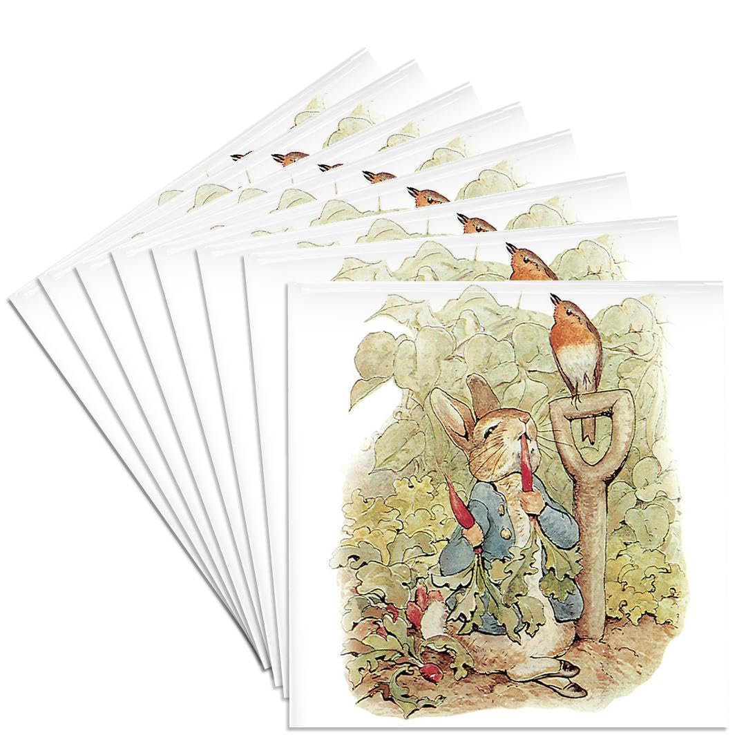 3dRose Peter Rabbit in The Garden - Vintage Art - Ceramic Tile Coasters, Set of 8 (cst_110164_4)