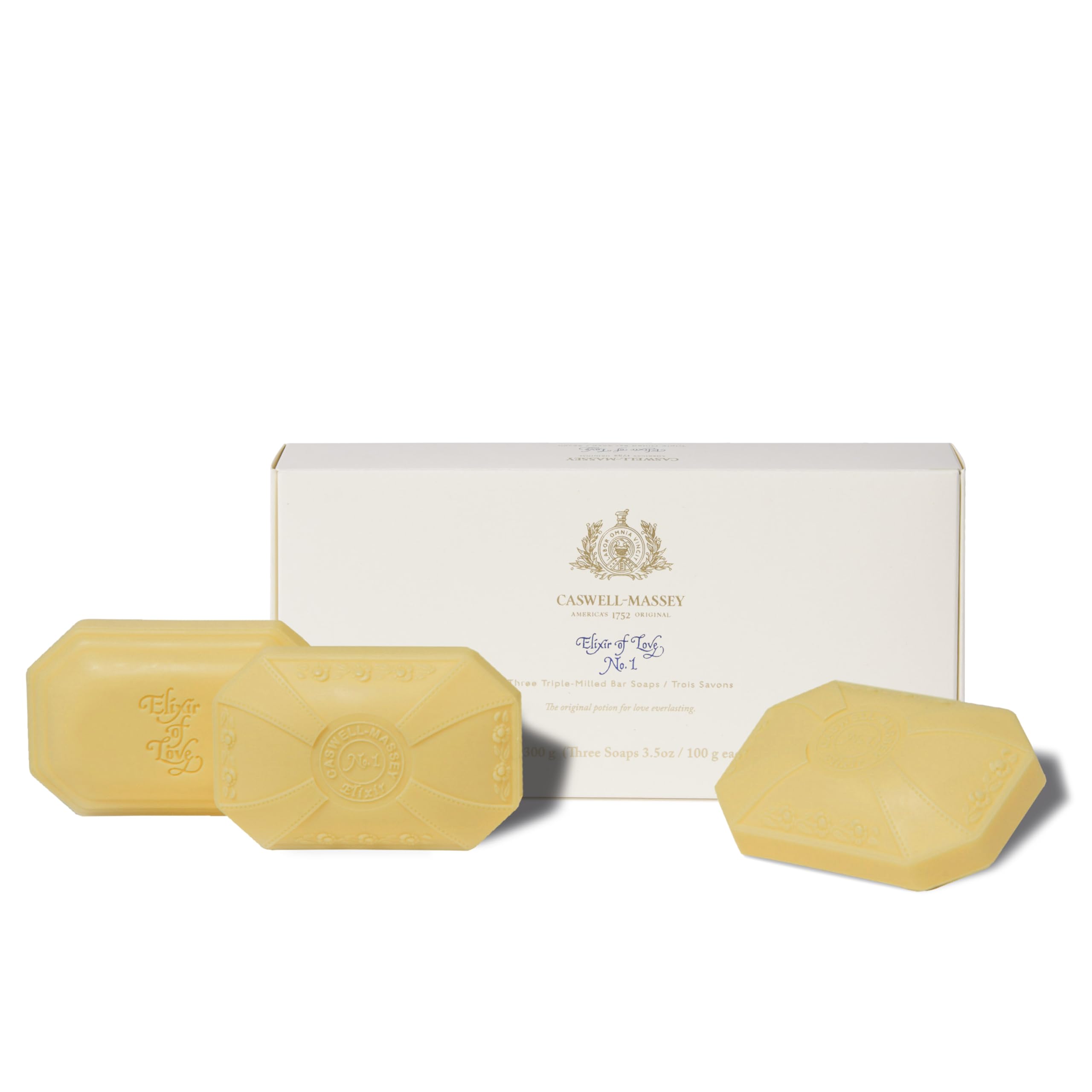 Natural Bar Soap Gift Set - Elixir of Love Scent - Romantic Triple-Milled Moisturizing Body Soap Bars for Women, Plant-Based Formula for Soft Skin, Made in USA, 3 x 3.5 oz