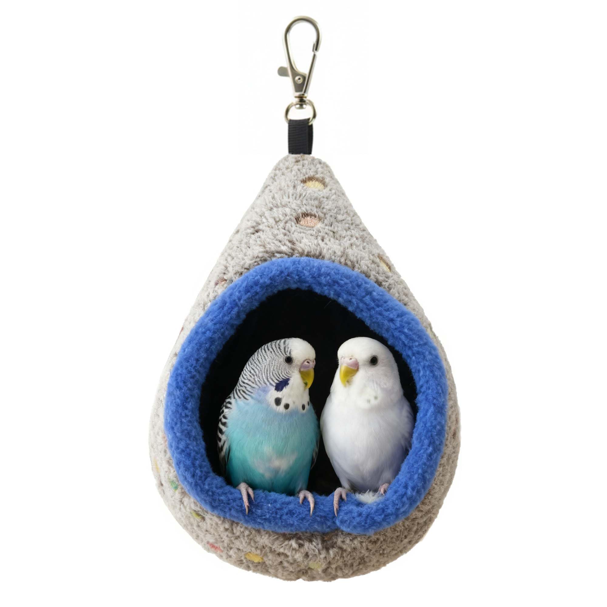 MuYaoPet Bird Parrot Nest Hammock for Parakeet Conure Lovebird Small Animal Hamster Sugar Glider Hanging Bed Hideout House (S(Length:6.2inch), Gray)