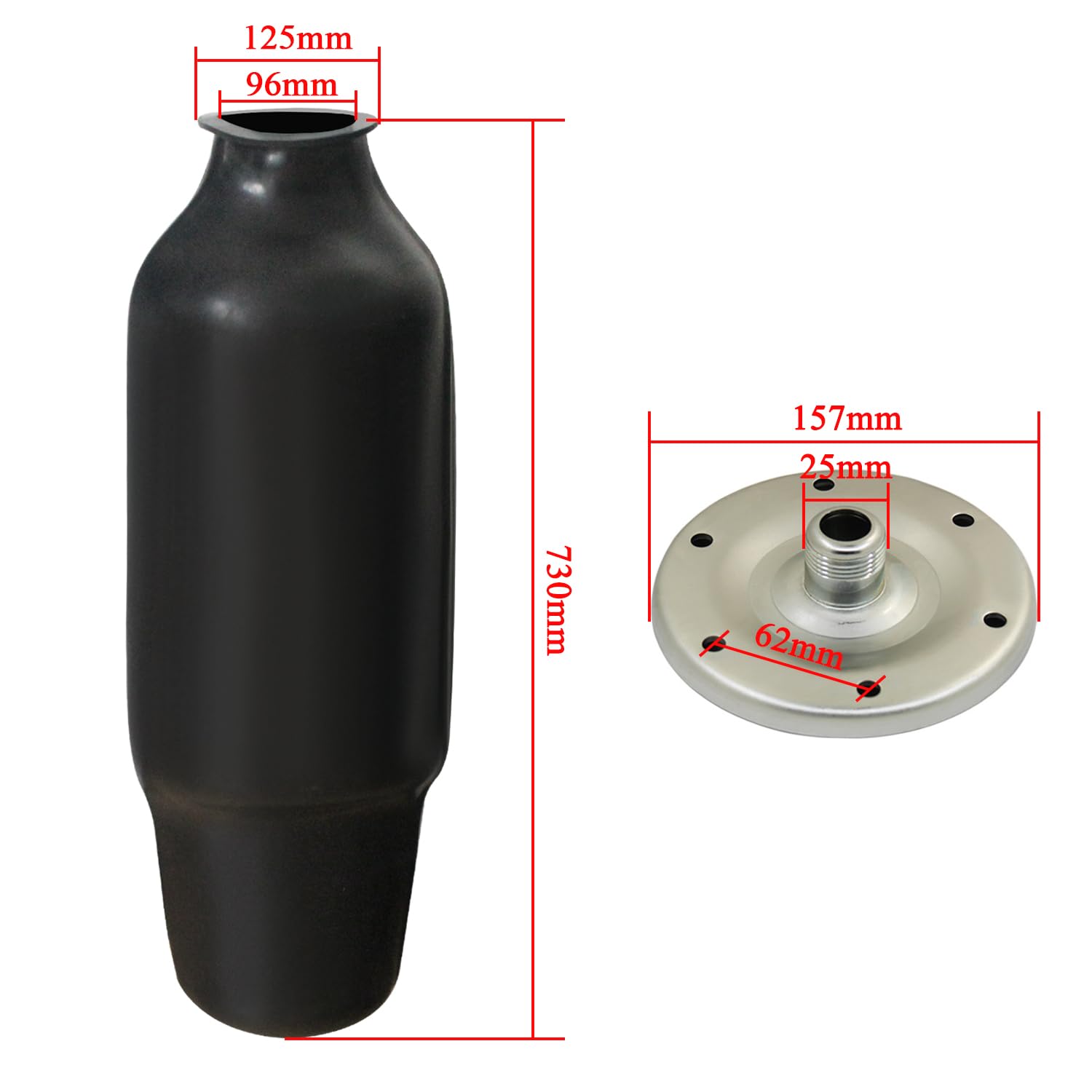 Flangia autoclave membrana in gomma per vaso di espansione pressione pompa pozzo gruppo pressurizzazione membrana epdm flangia ricambio vaso autoclave kit (Membrana 100L e Galvanizzato Flangia 25mm)