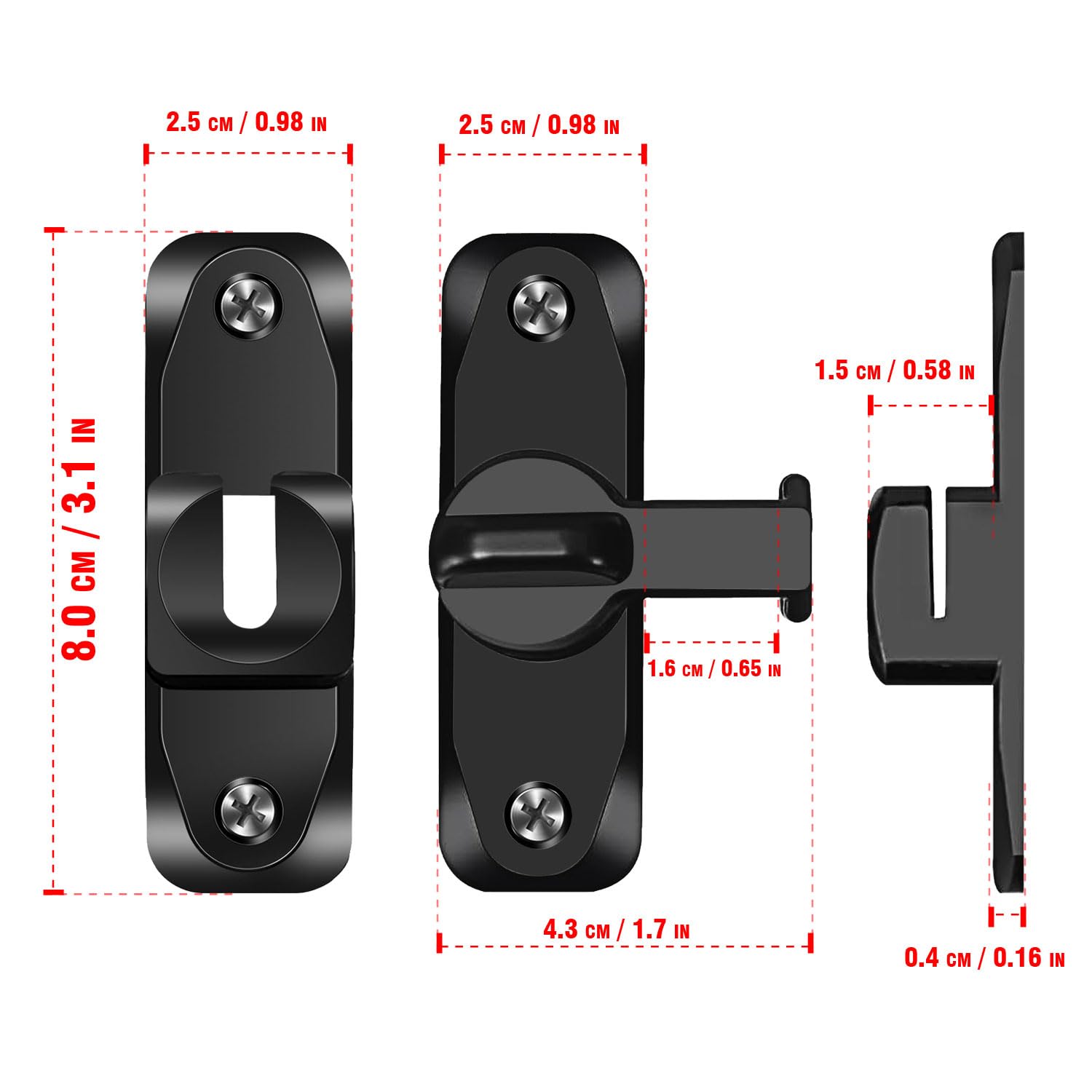 90/180 Degree Locks For Barn Doors, Sliding Barn Door Lock Hardware, Flip Gate Latches For Barn, Garden Door, Bathroom Door, Outdoor Door, Garage Door - View #8