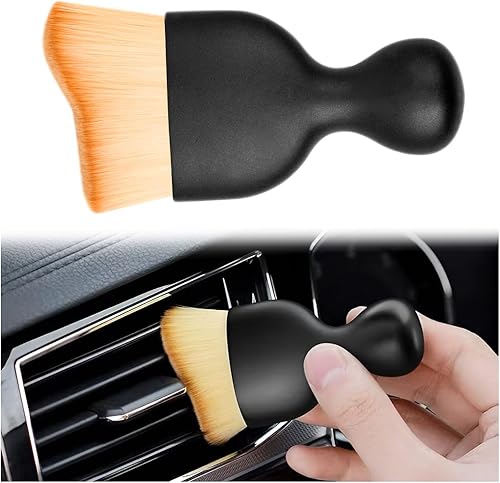 BELOMI Cepillo de detalles para automóvil, cepillo para quitar el polvo interior del automóvil, herramienta de limpieza de cerdas suaves para