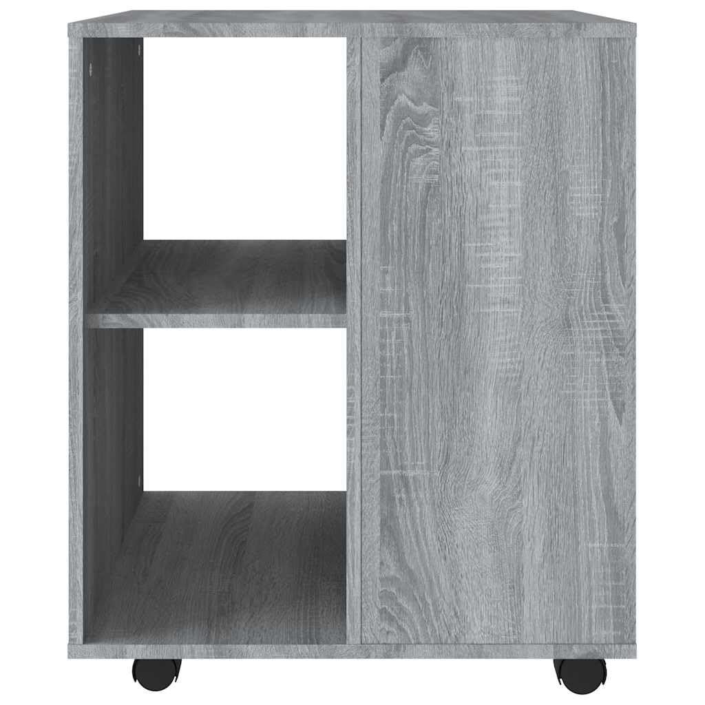 Rollschrank Grau Sonoma 60x53x72 cm Holzwerkstoff, rollcontainer, aktenschrank, aufbewahrungsschrank, stauraum, büro, Ordnung, mobil für Drucker, Unterlagen und Zubehör