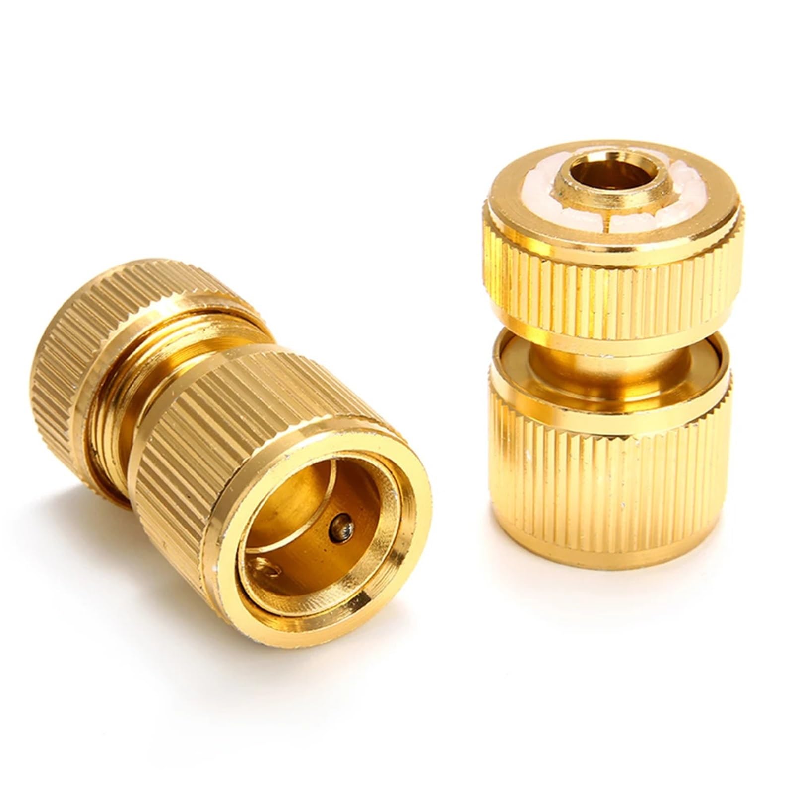 Set di raccordi per tubi in ottone Adattatore for tubo flessibile rivestito in ottone 1/3/6 pezzi, sistemi di accoppiamento da giardino con connettore girevole a connessione rapida 1/2"(6pcs)