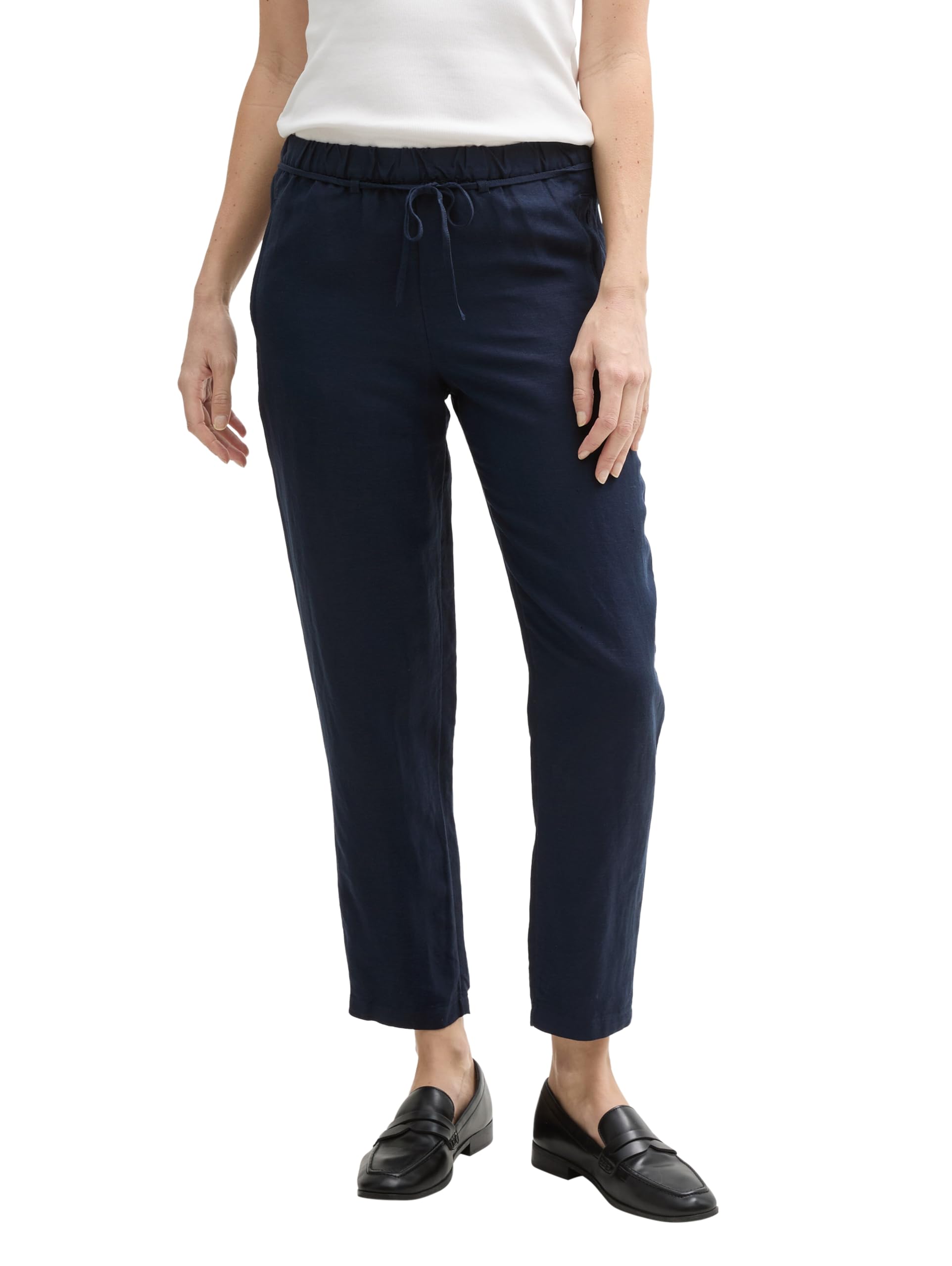 Tom Tailor Damen Loose Slim Hose mit Leinenanteil