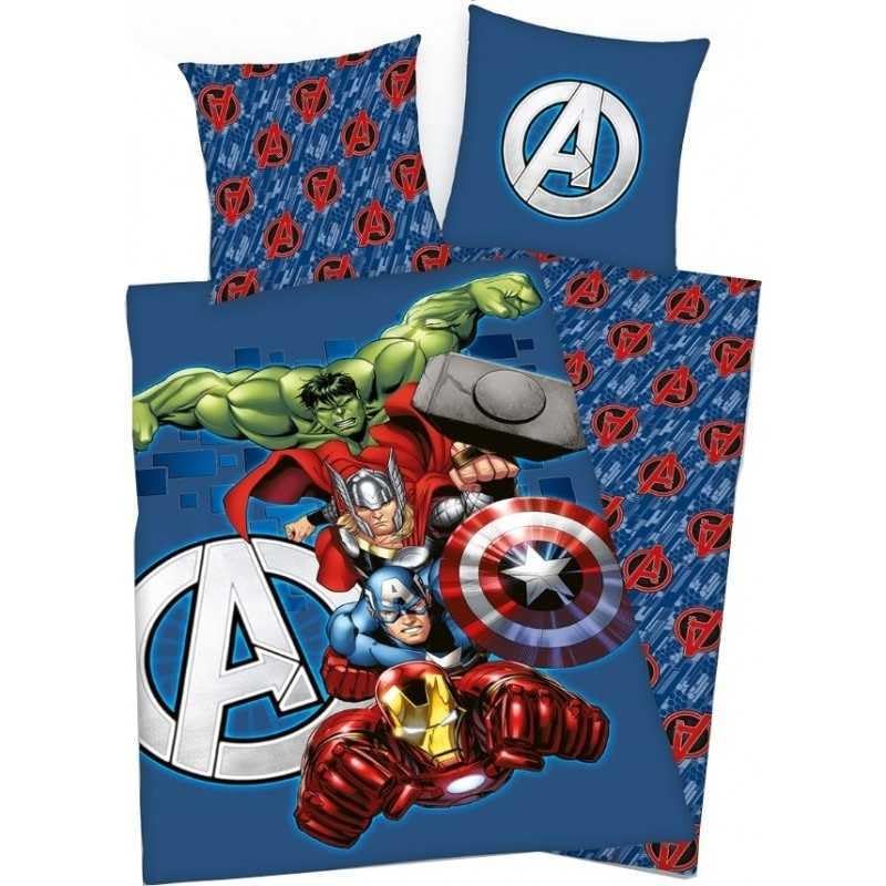 anemone Parure de Lit Avengers en Microfibre - Housse de Couette 140x200 cm + Taie d'oreiller 63x63 cm (Parure Avengers C)