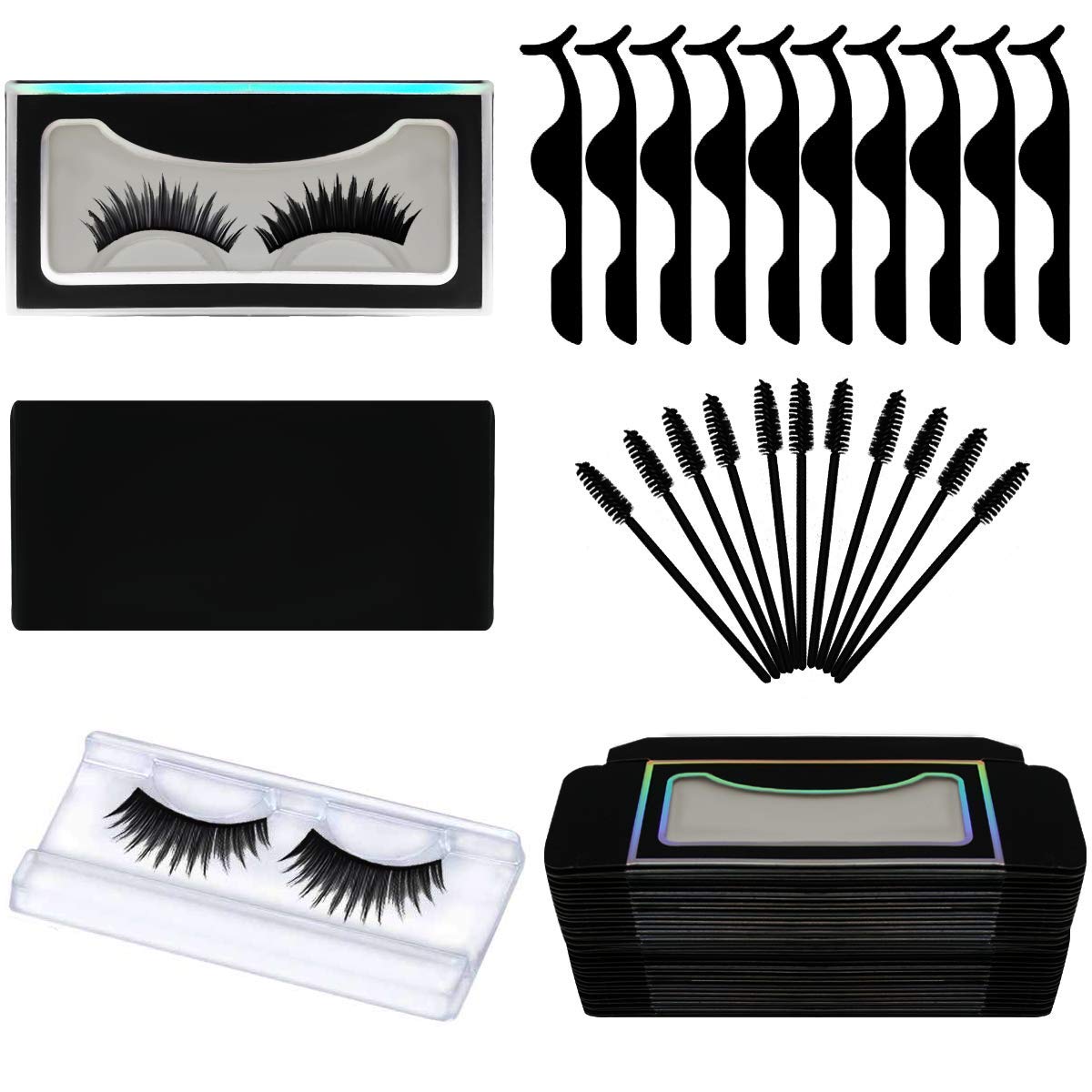 180pcs False Eyelash Kit Include 30 Eyelash Packaging Box