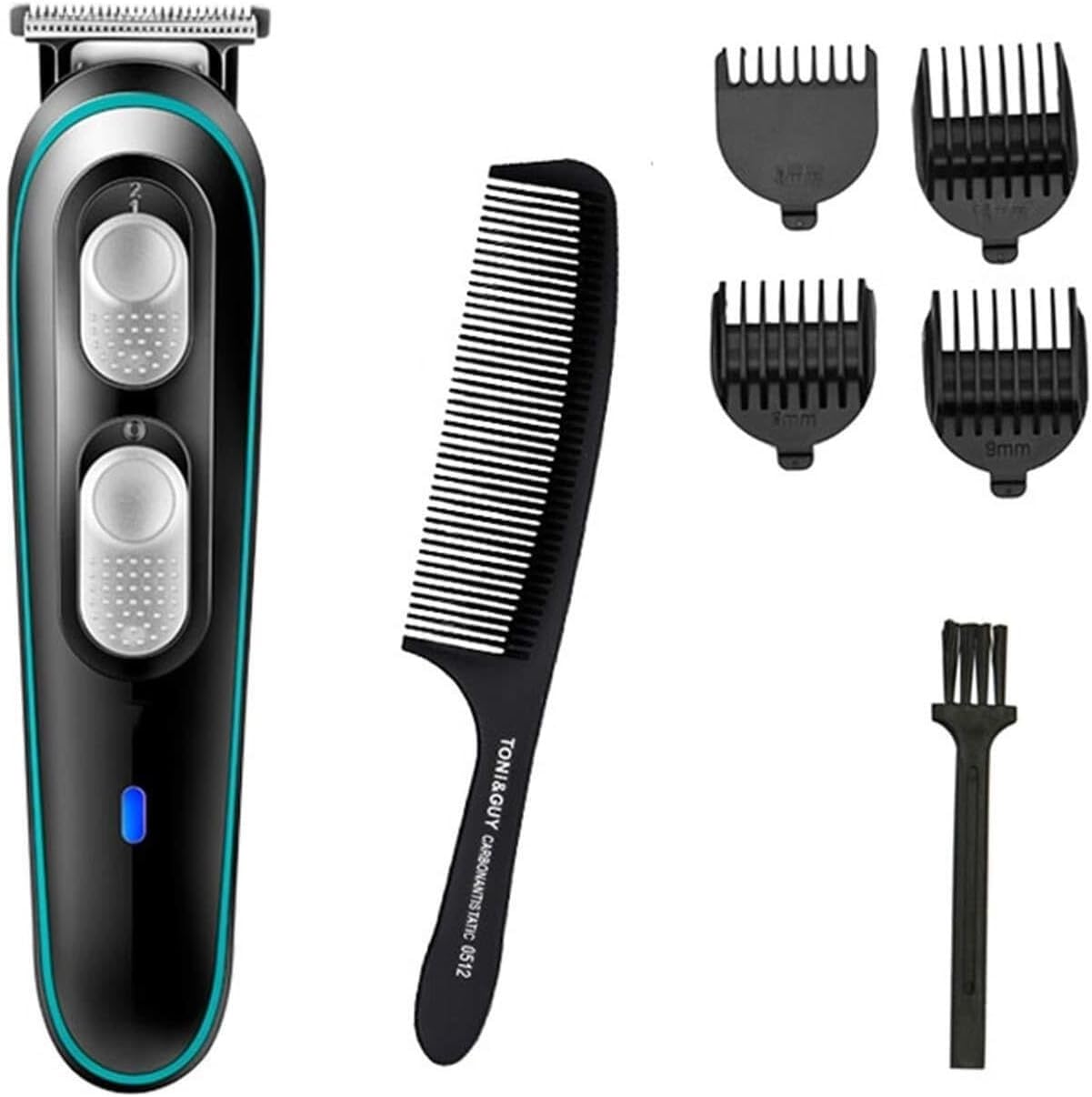 Cortapelos inalámbrico recargable para familias, kit de corte de pelo eléctrico de 7 piezas para principiantes, regalos del día de San Valentín para él