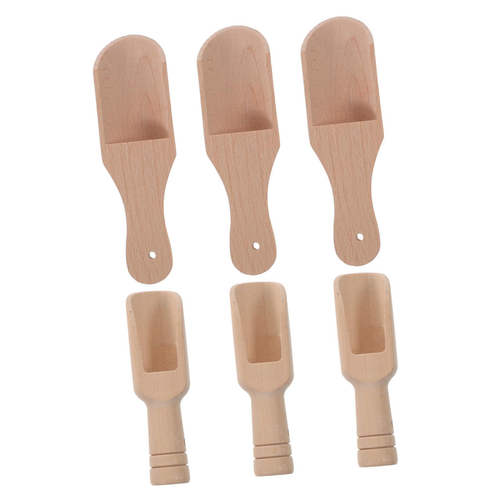 GLEAVI 6Pcs Wooden Spice Spoons Seasoning Scoops with Handle for Tea Salt and Kitchen Supplies Ergonomic Design for Convenient Use