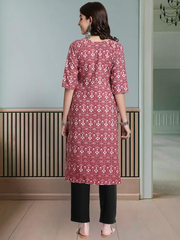 Pinkmint Women's Crepe Printed Kurta And Pant Set (Pack Of 3)