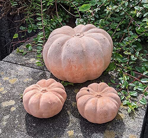 B-Ware ! Kürbisse 3er Set aus Terracotta Terrakotta, 1 x ø 22 cm, 2 x ø 11 cm hoch Deko Halloween Garten Obst Figur Landhaus Herbst Erntedankfest B-Ware ! Kürbisse 3er Set aus Terracotta Terrakotta, 1 x ø 22 cm, 2 x ø 11 cm hoch Deko Halloween Garten Obst Figur Landhaus Herbst Erntedankfest