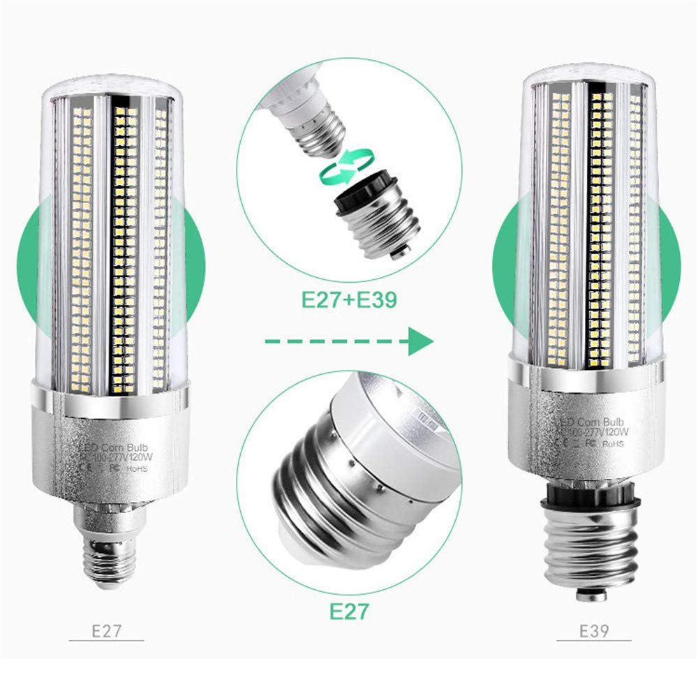 Lámpara LED de maíz de 150 W, 120 W, 100 W, 80 W, bombilla de repuesto E40, lámpara de sodio de metal, White6000k, 100W E27 AC100-240V 80.0watts 240.0volts