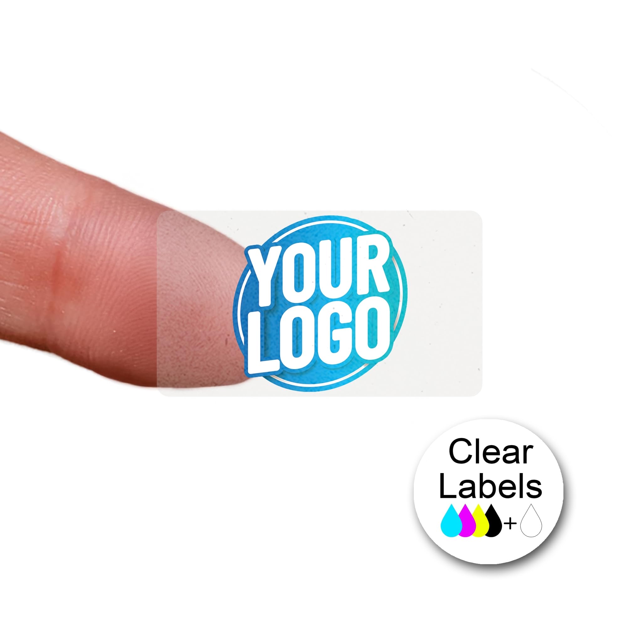 Personalised 38.1mm x 21.2mm Transparent Rectangle Stickers - Custom Business Logo Labels - Label - Company Branding Sticker - Packaging - Thank You Seals (Transparent Gloss, 120 Labels (2 Sheets)) โ image 1