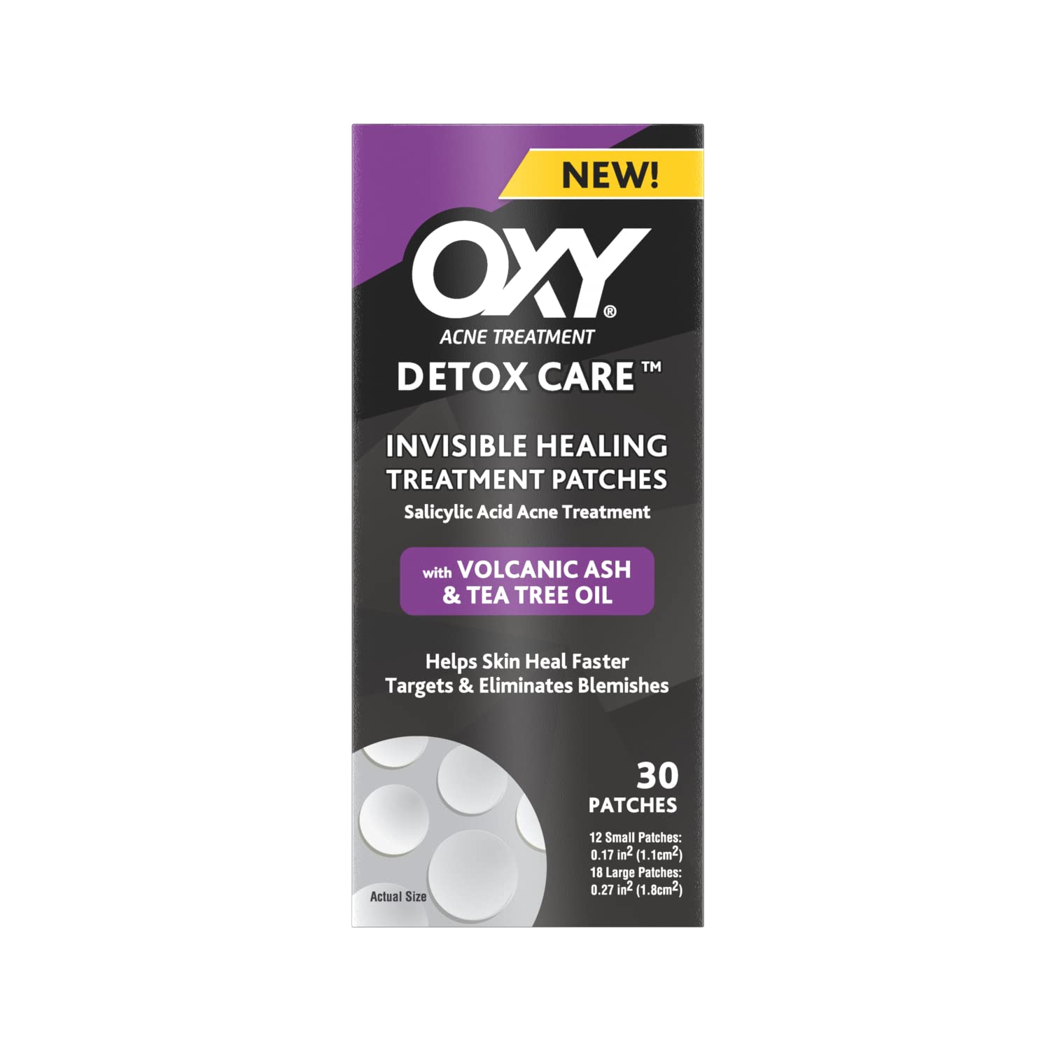 Oxy® Detox Care™ Invisible Healing Treatment Patches, 2 Sizes (30 Count)