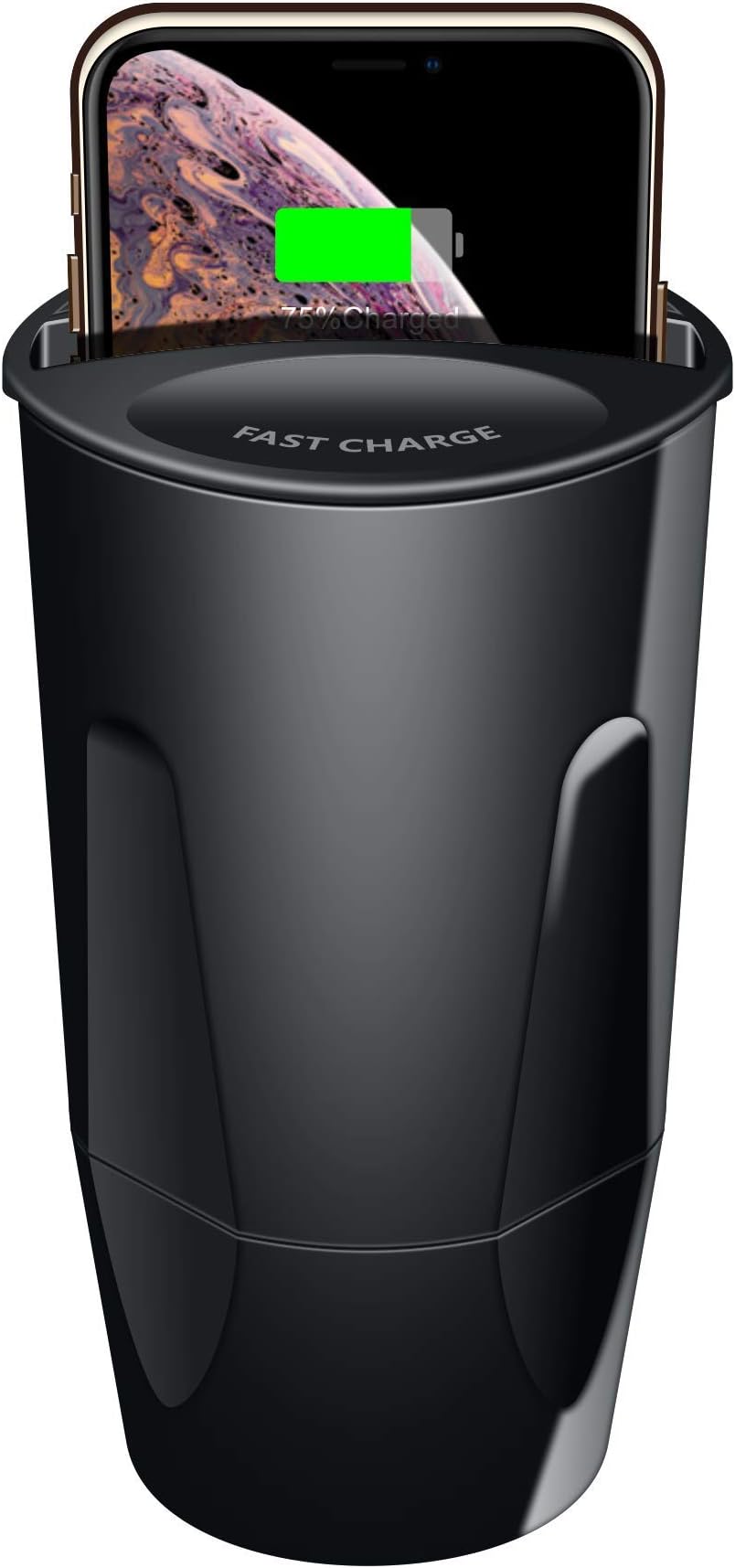 Alarm Digital Clock with Wireless Charger - Qi Fast Charger Compatible with iPhone & Android - Wireless Charging Station for Bedroom, Night Table Office, Desk - Cable-Free Charging Clock
