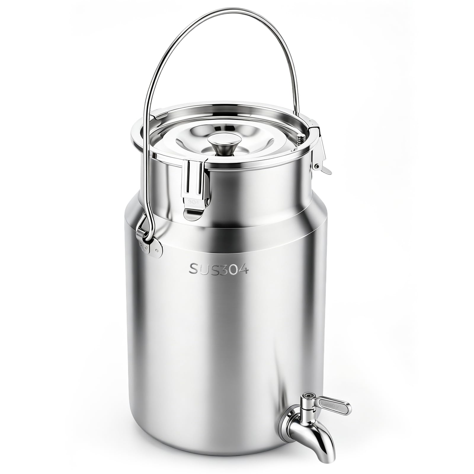 YUCHENGTECH 304 Milchkanne Edelstahl 5L mit Wasserhahn Und Versiegelter