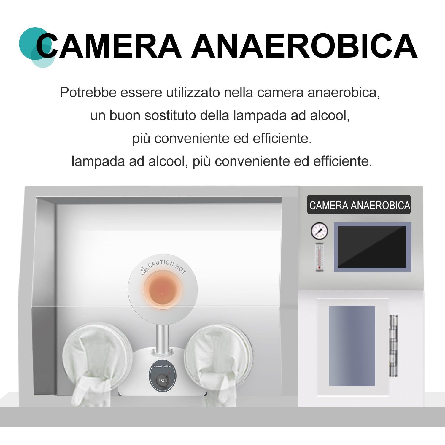 JOANLAB DS-900S Sterilizzatore a Infrarossi - Doppia Temperatura 825°C, Sterilizzatore Laboratorio per Anse, Scalpelli, Aghi, Sostituisce Becco Bunsen