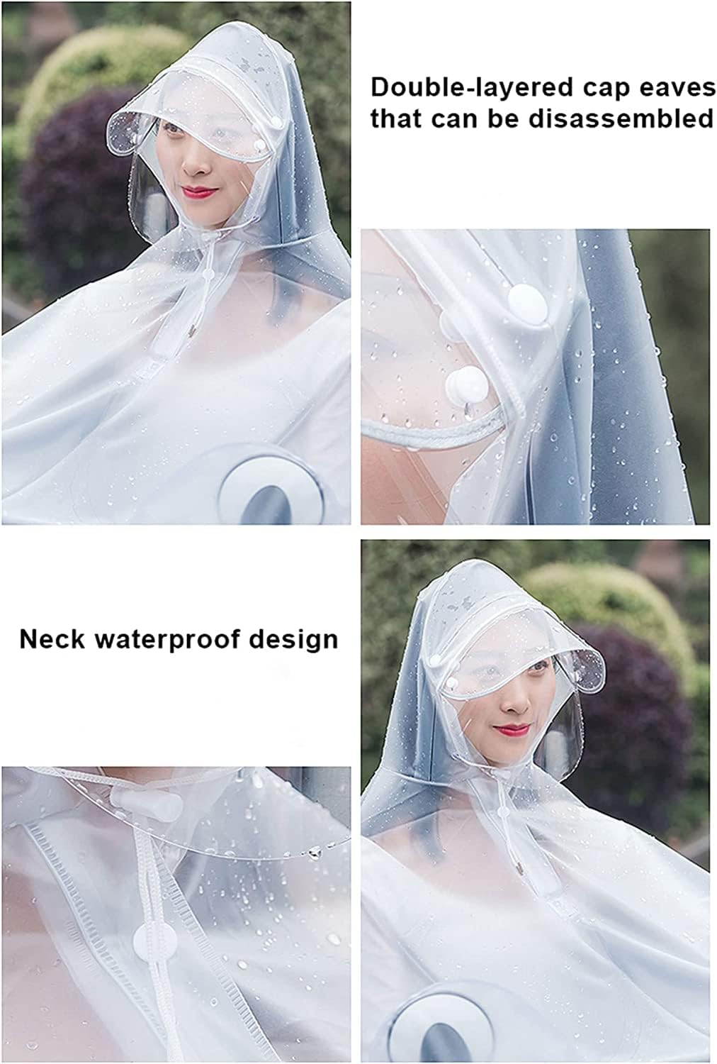 Chubasquero para Bicicleta eléctrica, Scooters, Funda para Poncho de Lluvia, Unisex, Doble PVC, Estampado de Lunares, Bicicleta eléctrica con Capucha, Poncho Impermeable, Bicicleta, motocic