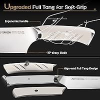 Vista 3 de Astercook Knife Set Kitchen with Block and Dual Sharpener Full Tang 15 Pcs German Stainless Steel Knives Dishwasher Safe Kitchen Utensils Set with