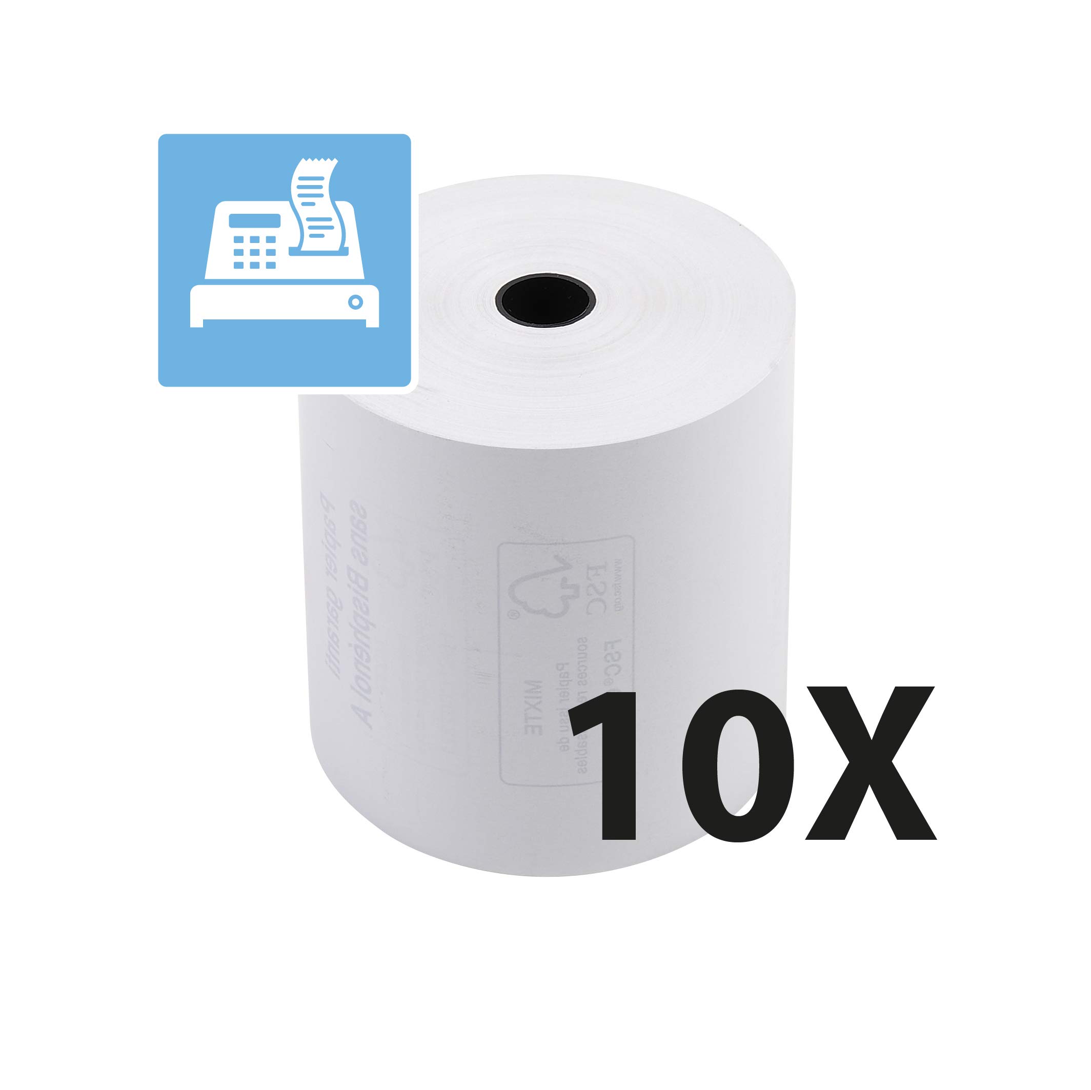 Bobines caisses Exacompta 43817E - l 80 mm x L 76 m, Ø 80 mm - 1 pli(s) - paquet de 10