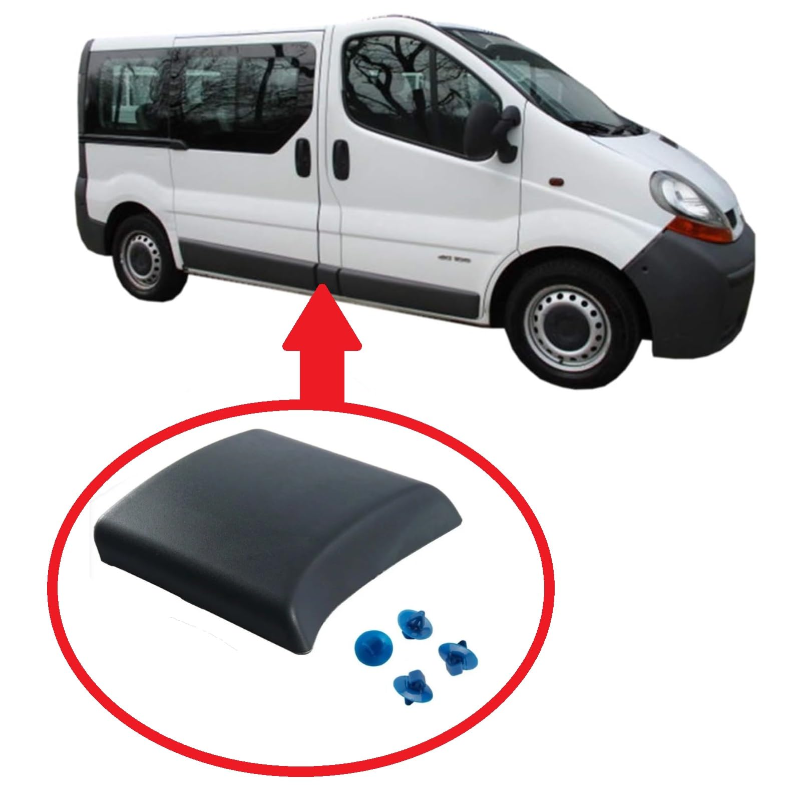 Twowinds - Modanatura Protezione 8200036101 Compatibile con Trafic 2, Vivaro A, Primastar (2001-2013) - Laterale Destra (lato passaggero) - 93852554 - Pannello Protezione Carrozzeria