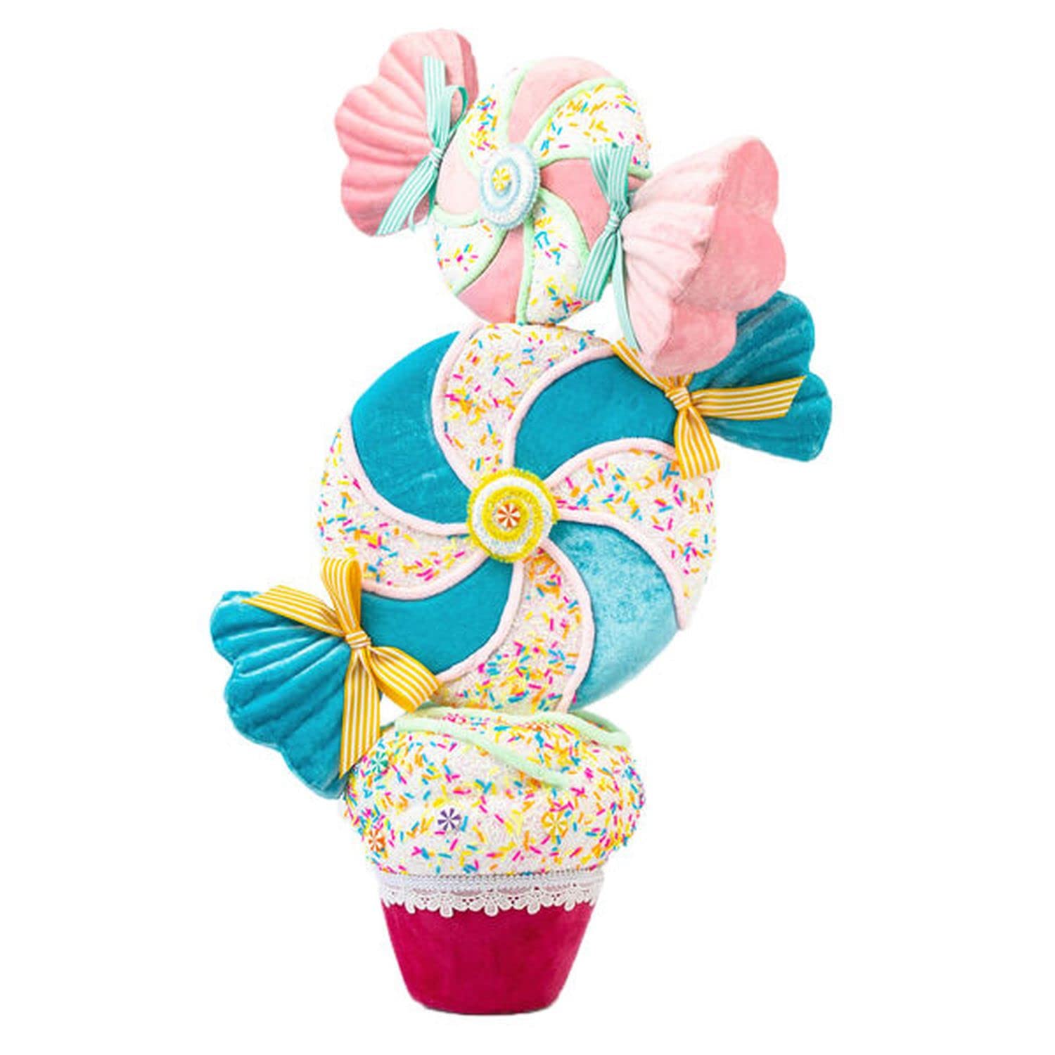 December Diamonds Candy Land 26" Candy Wrapper Cupcake Tree Figurine - Christmas Decor