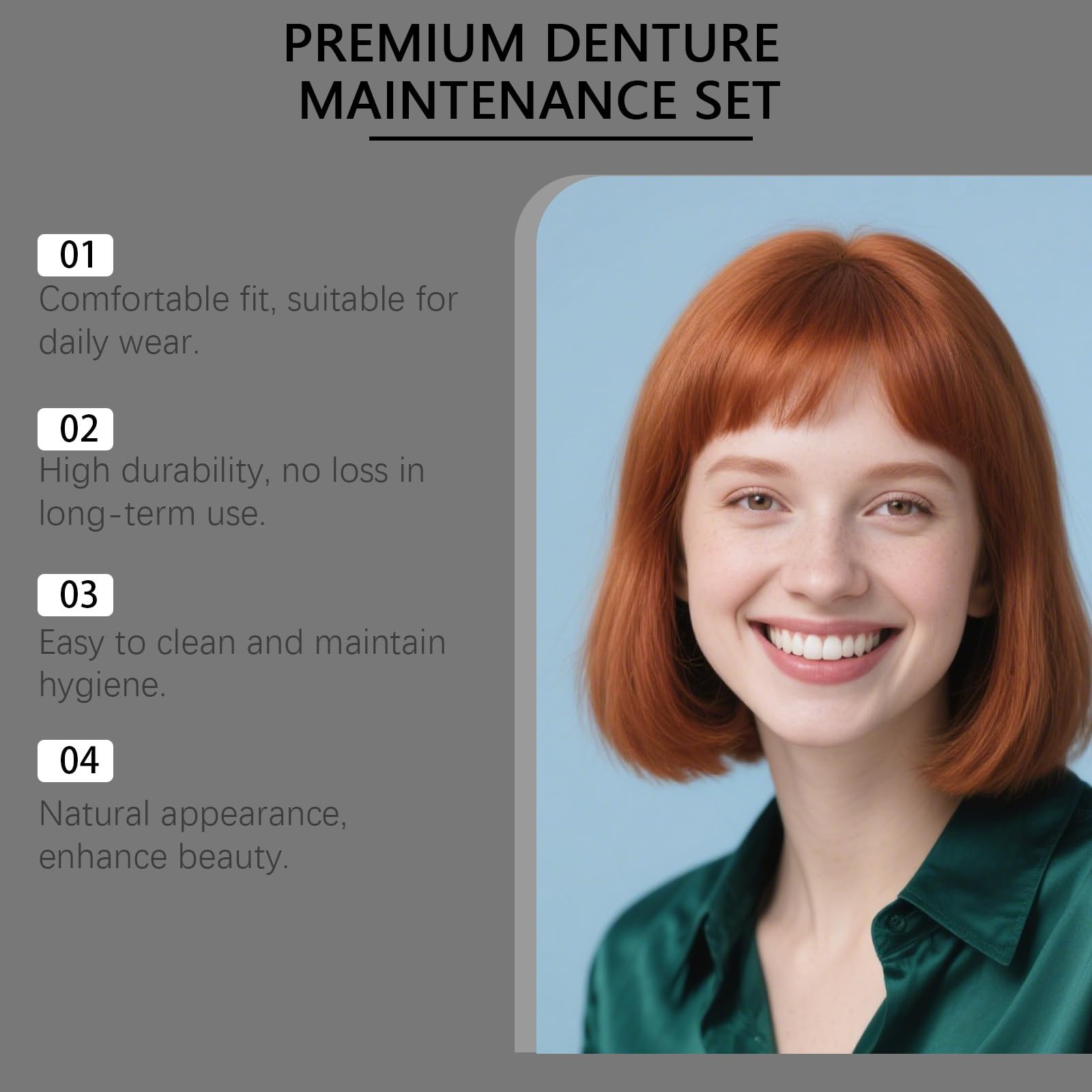 Zahnprothesen, Prothesenset aus Silikon, Perfect Smile Dentier