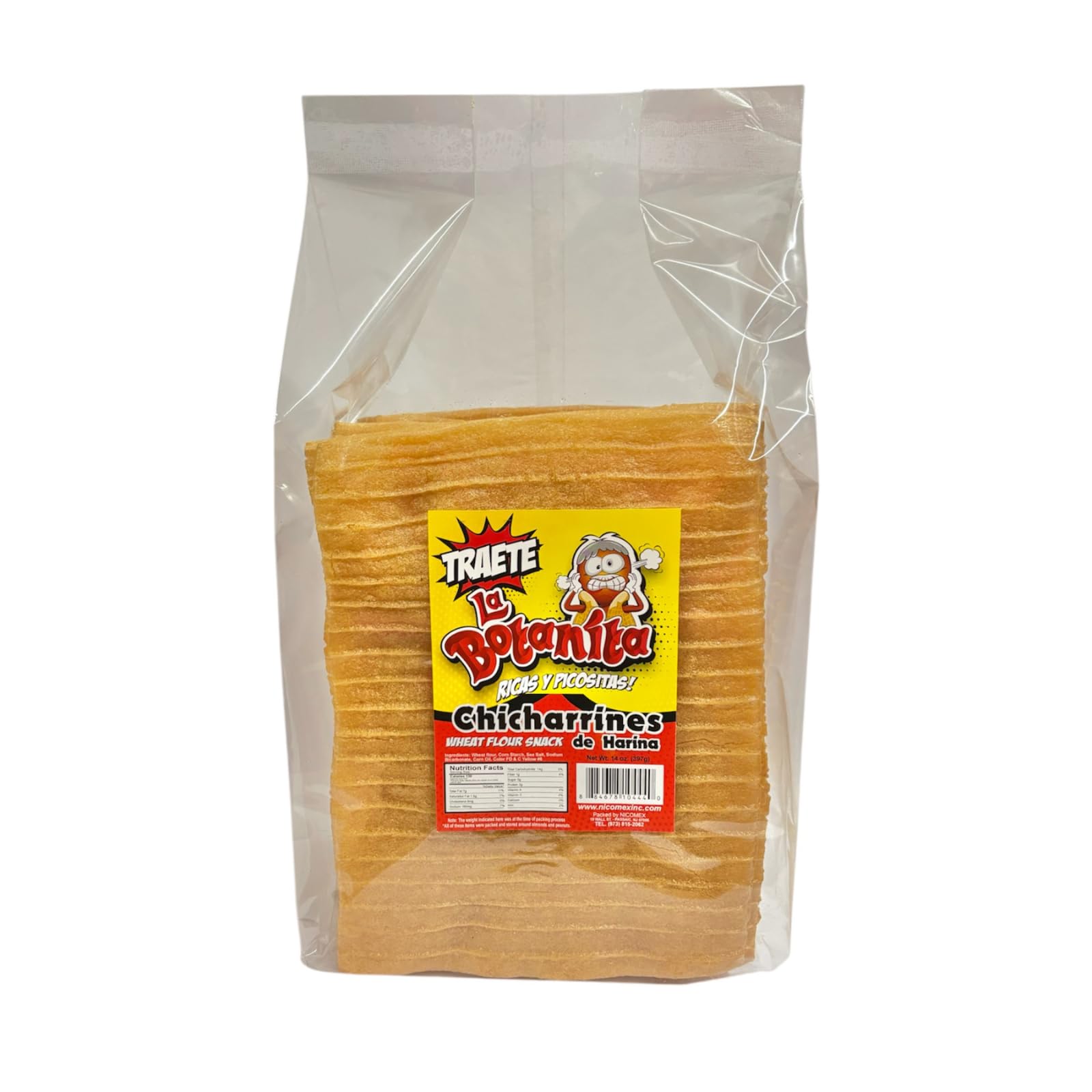 CHICHARRON NICOMEX. Mexican Wheat flour snack. Duros - duritos - Chicharron de Harina Ready to eat. Chicharrones, chicharrin. 14oz (12 pieces).