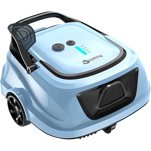 (2025 Upgarde) A1 Cordless Robotic Pool Cleaner, 120mins Running Time Automatic Pool Vacuum,Powerful Suction & 180 μm Dual Filters, Portable, Self-Parking, Ideal for Flat Above Pools Up to 1076 Sq.ft