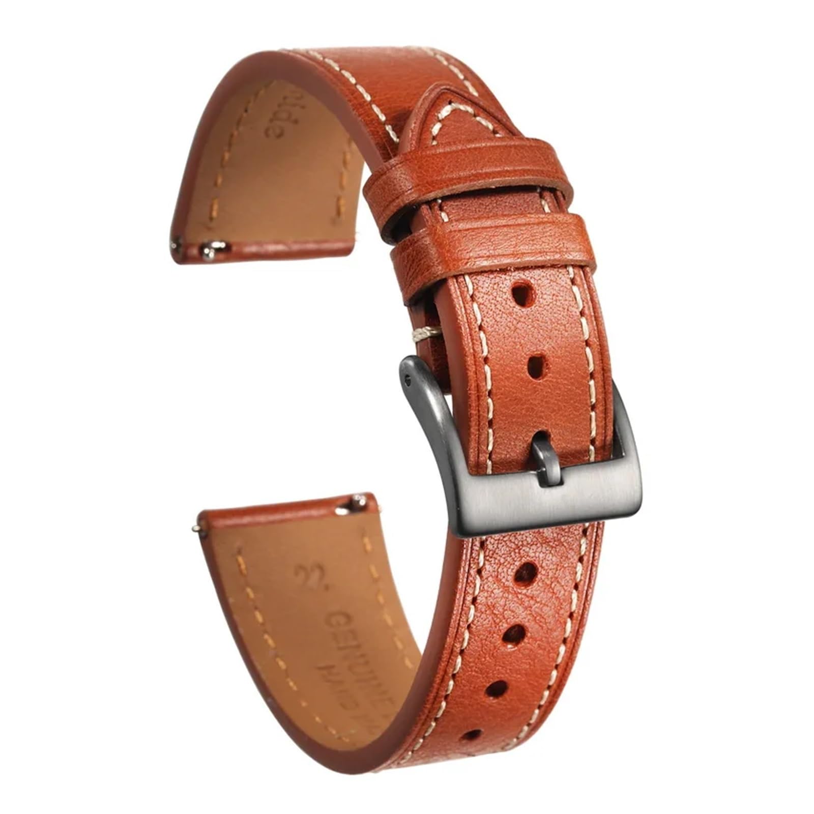 Bracelet de montre cuir de vache HEMSUT à dégagement rapide et flexible 18mm 20mm