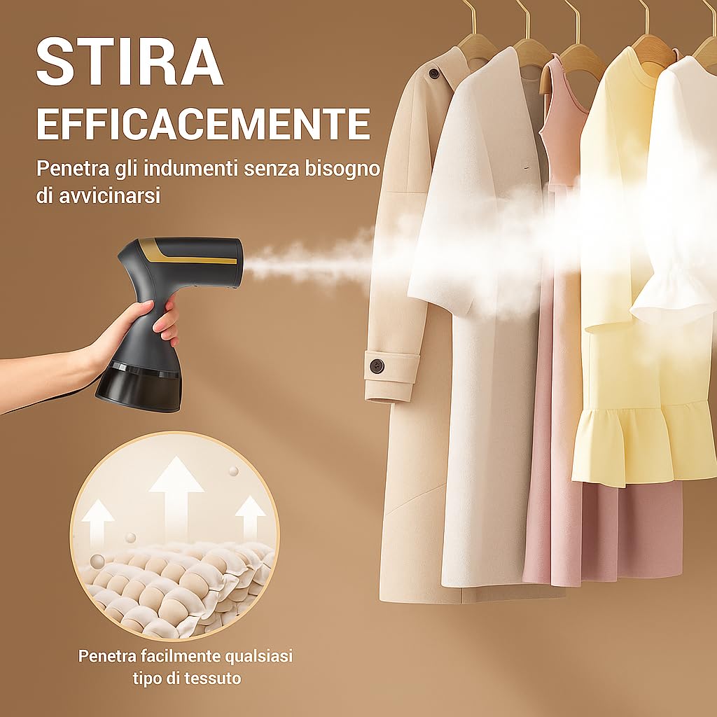 Ferro da Stiro Verticale da Viaggio Stiratrice Verticale a Vapore Serbatoio 300mL con Riscaldamento Rapido Pronto in 20 Secondi