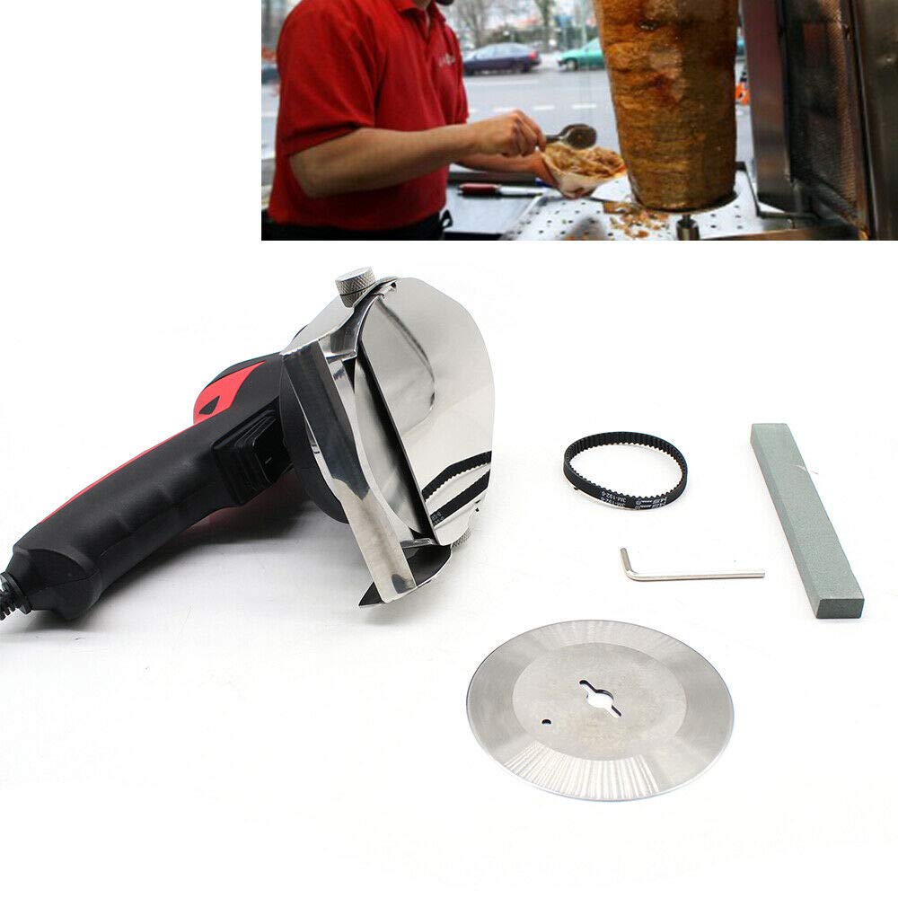 Couteau Kebab 80W, couteau Doner électrique en acier inoxydable, couteau Doner Kebab de lindustrie alimentaire, couteau électrique Gyro Slicer Kebab pour couper la viande