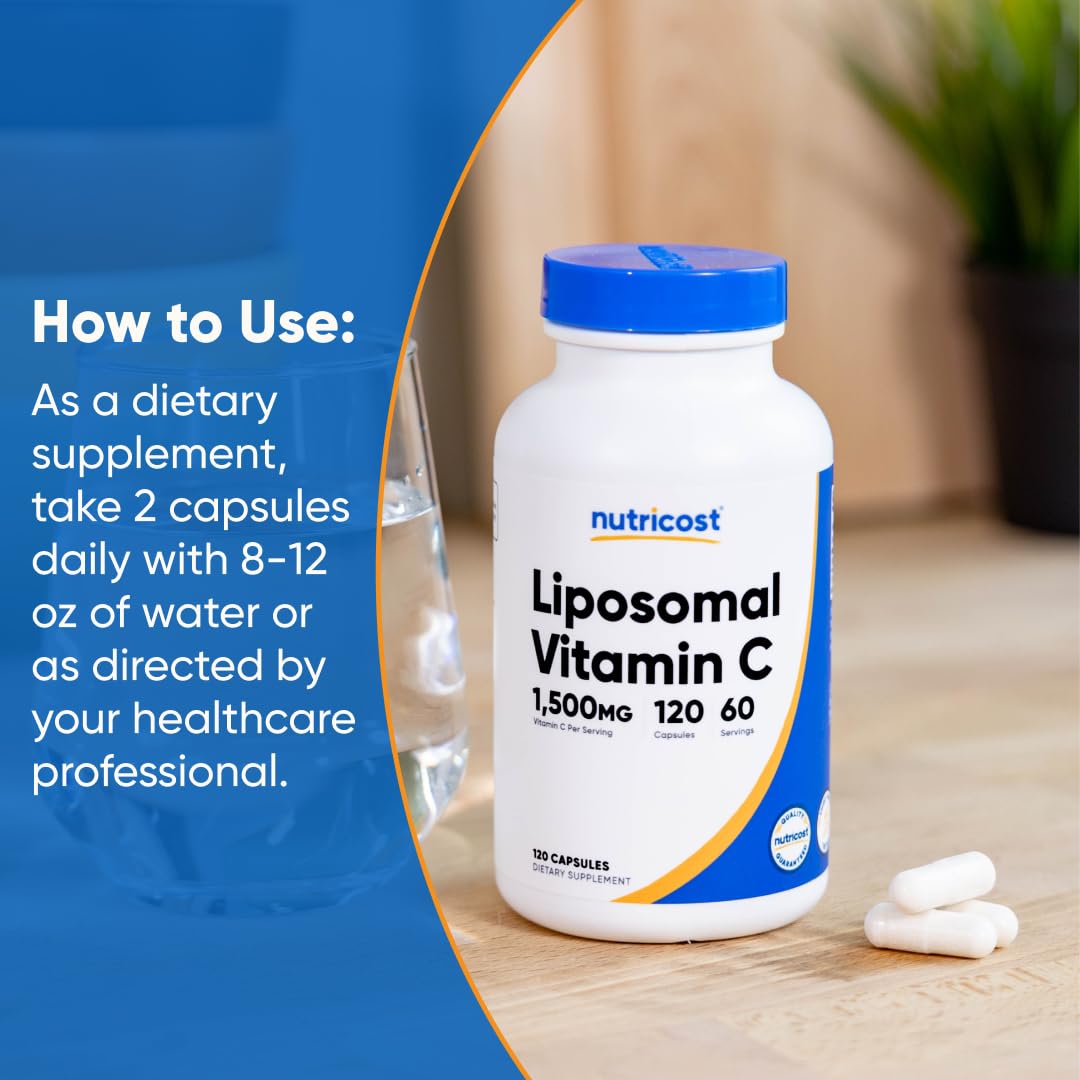 Nutricost Liposomal Vitamin C (1500mg) 120 Vegan Capsules, 60 Servings — Amazon image 7