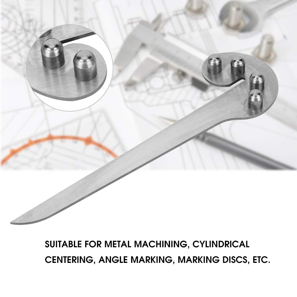 Jauge de centrage, en acier inoxydable compact pour marquage précis, outil de mesure d'angle et centrage cylindrique, utilisation en métallurgie et menuiserie, dimensions compactes