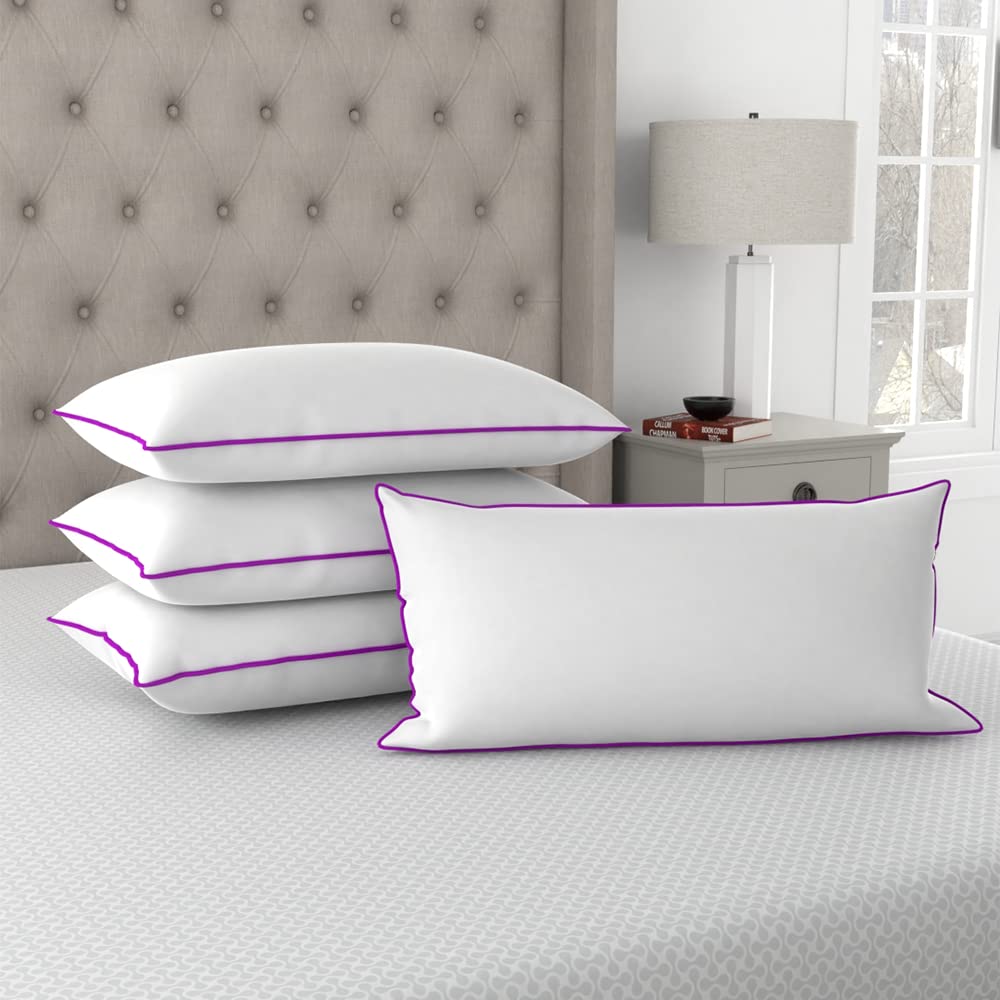 Livpure Smart Cloud Microfiber Extra Soft, Breathable Fabric, Side Sleeper & Cuddling Pillow with Standard Size 27 X 18 Inch | White | Pack of (4)