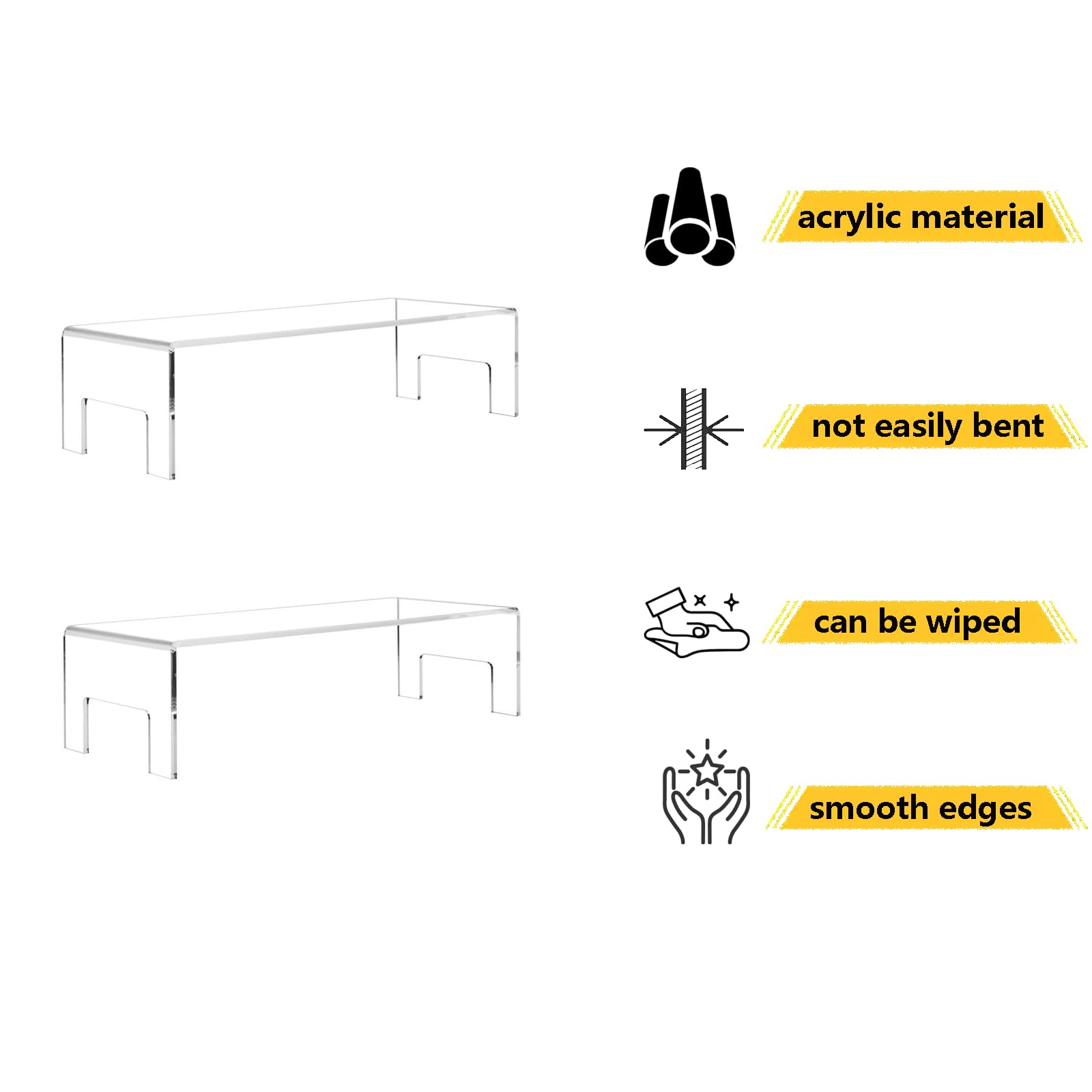 TopHomer 2 Pezzi Espositore in Acrilico Trasparente, Alzate in Acrilico per Figurine, Buffet, Bambole, Cosmetici, Dessert e Cupcake