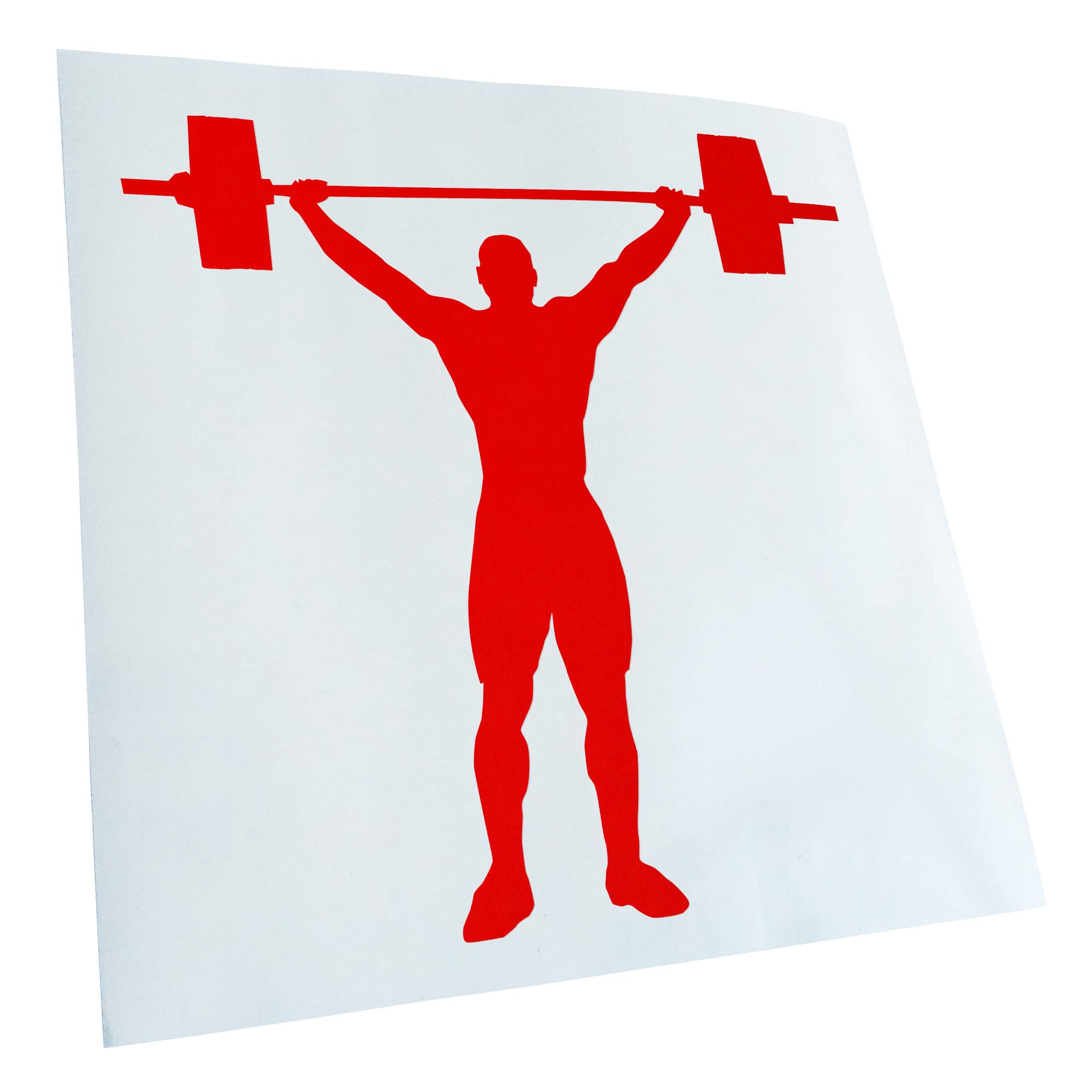 Kiwistar - Car Sticker - Red - 50 x 50 cm Weightlifting - Rear Window Car Sticker Weatherproof for Car Truck Moped Truck - Sticker Exterior Self-Adhesive Tuning Accessories for Window Vehicle